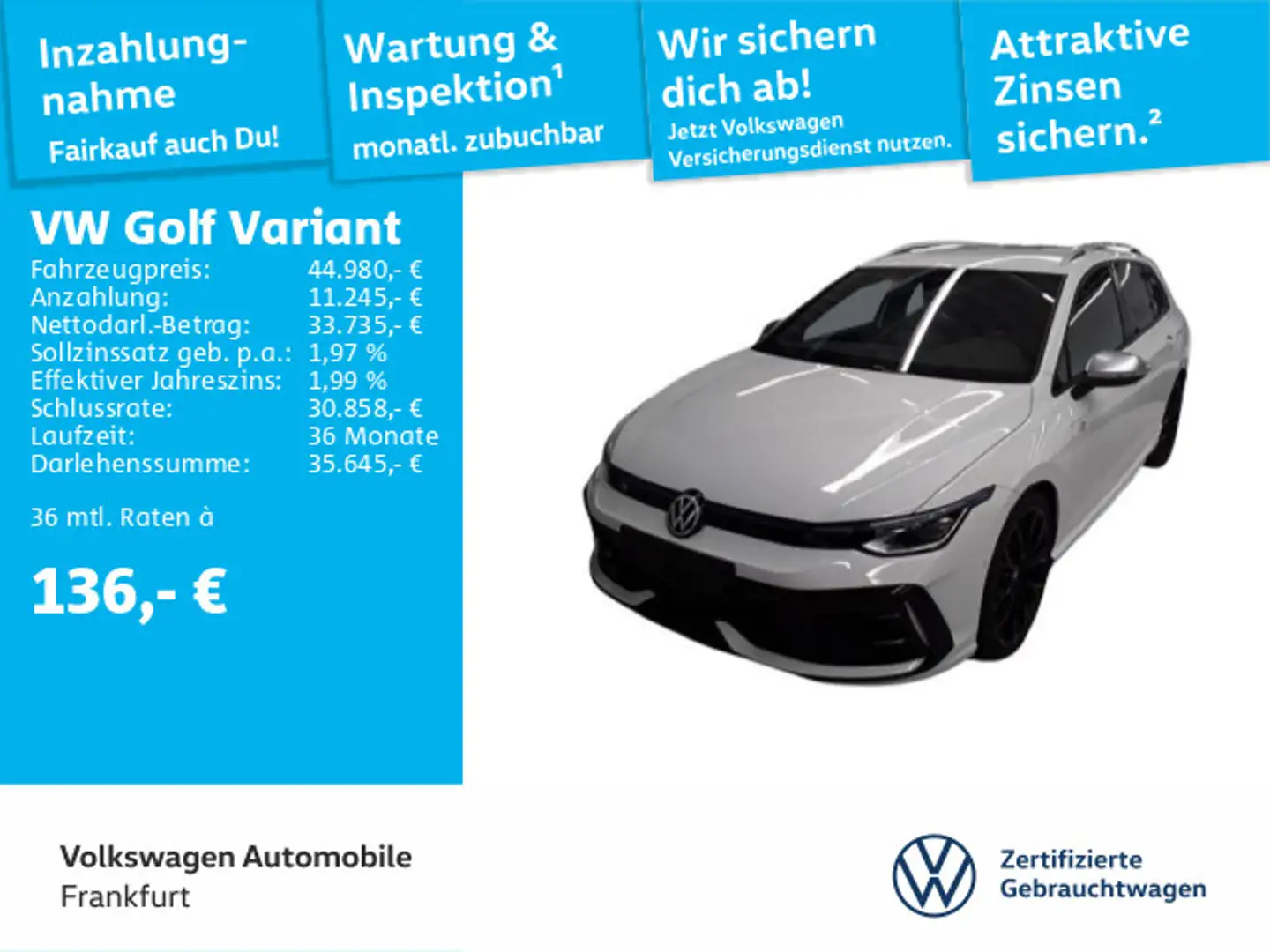 Volkswagen Golf Variant Golf VIII Variant 2.0 TSI  DSG R 4Motion Navi AH Weiß - 1