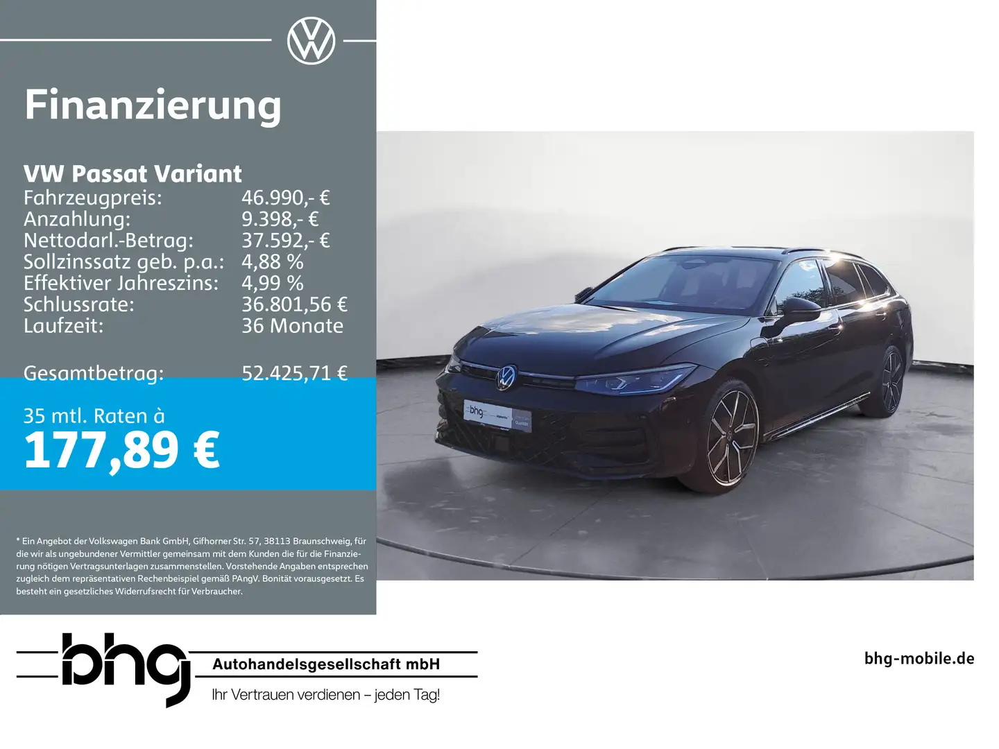 Volkswagen Passat Variant 1.5 e-Hybrid OPF DSG R-Line Schwarz - 1