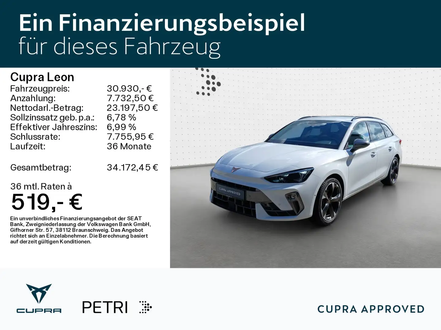 CUPRA Leon SP 1.5 eTSI DSG*2025*NAVI*KAM*SHZ*Assist*18 Weiß - 2