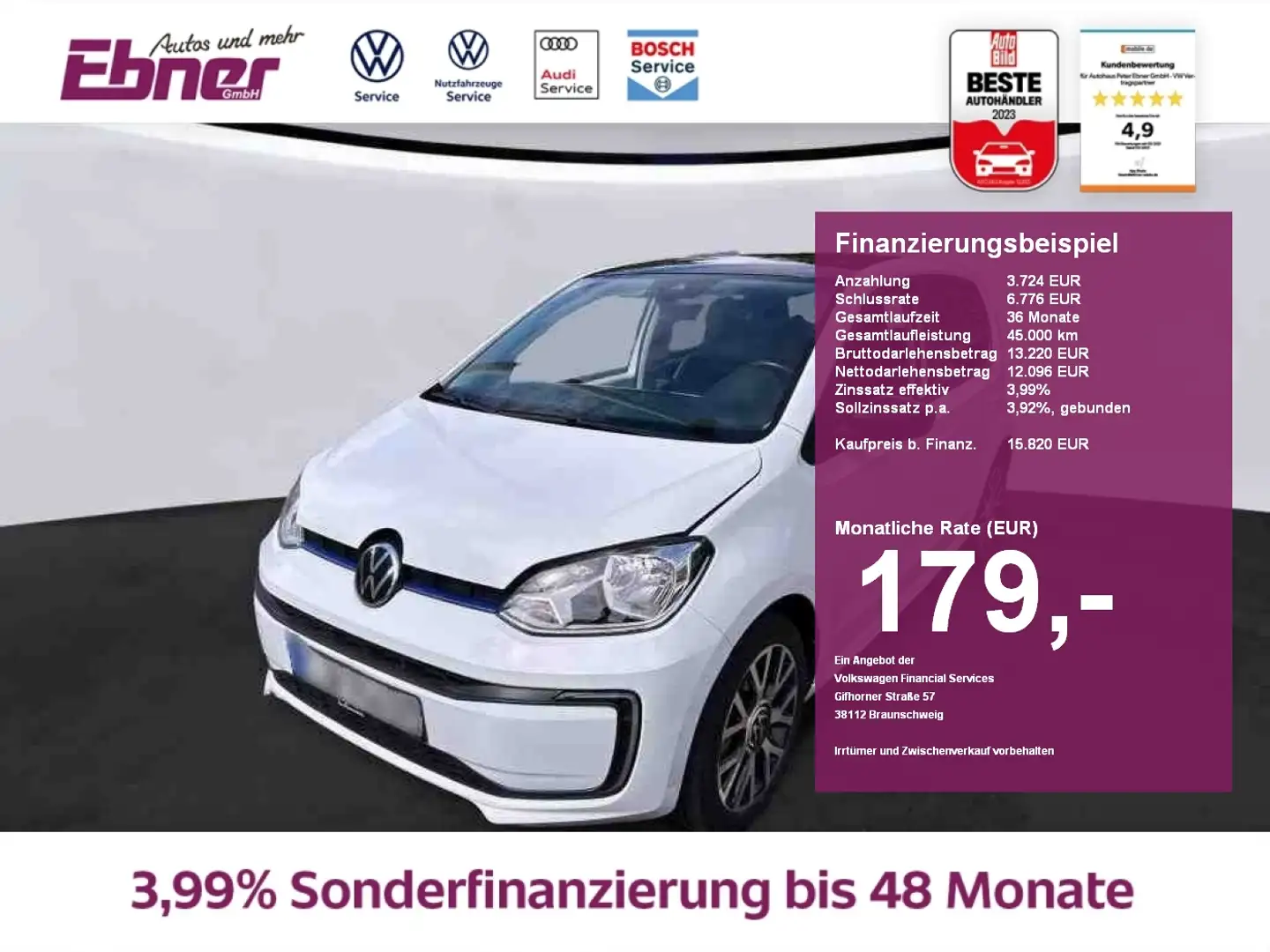 Volkswagen up! e-UP! STYLE NP:27tEUR! CCS+KAMERA+GRA+SITZHZG+AC-A Schwarz - 1
