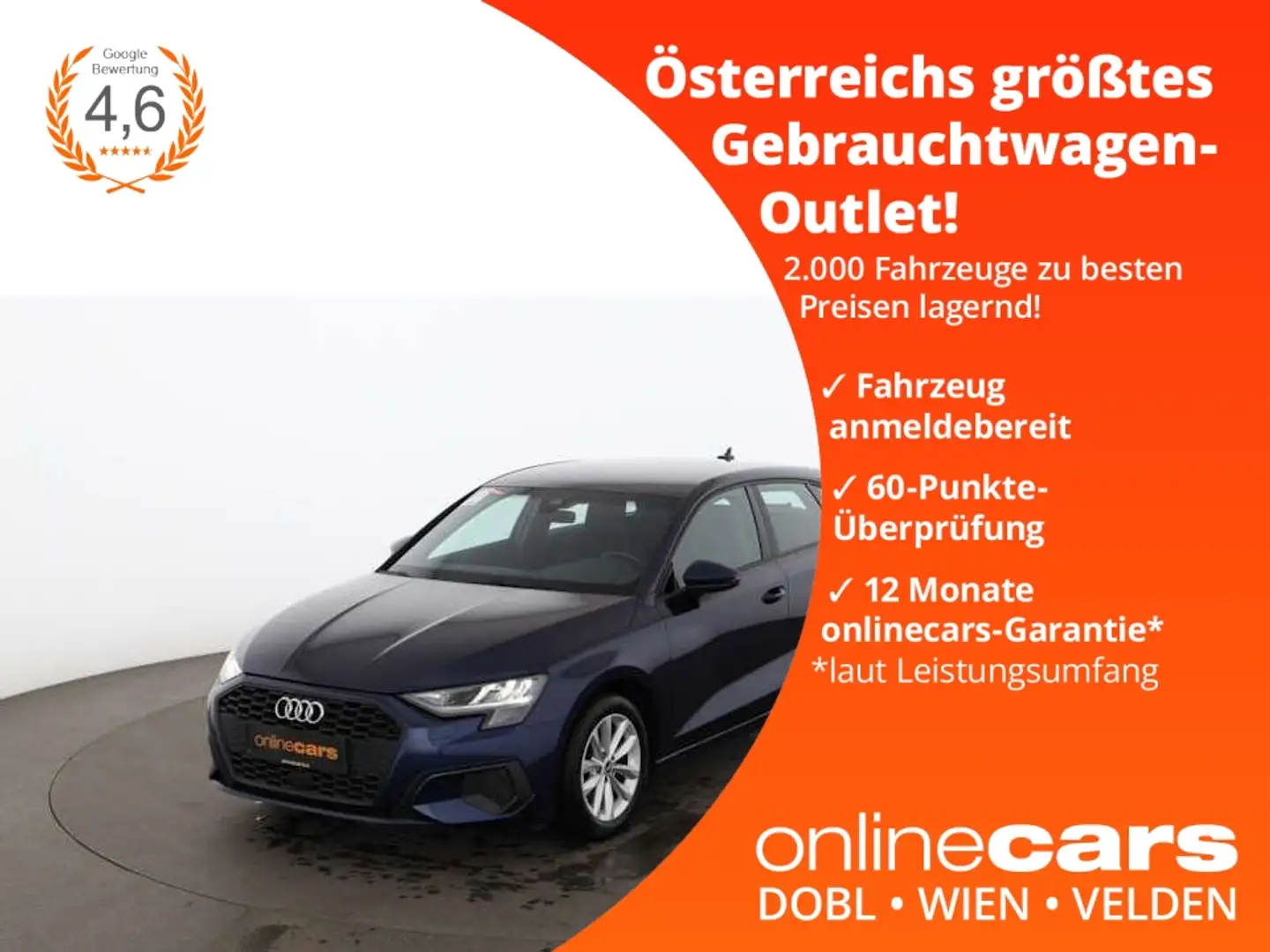 Audi A3 Sportback 35 TFSI Aut LED RADAR NAVI LEDER PDC Blau - 1