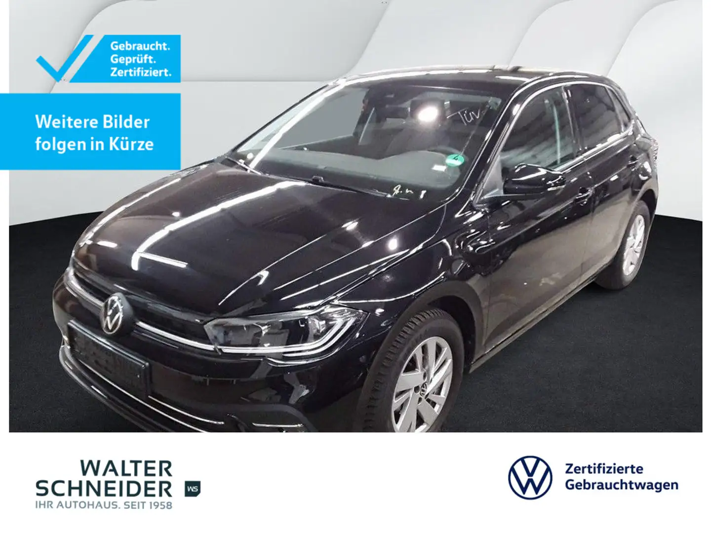 Volkswagen Polo 1.0 TSI DSG Style Navi LED SHZ ACC PDC Zwart - 1