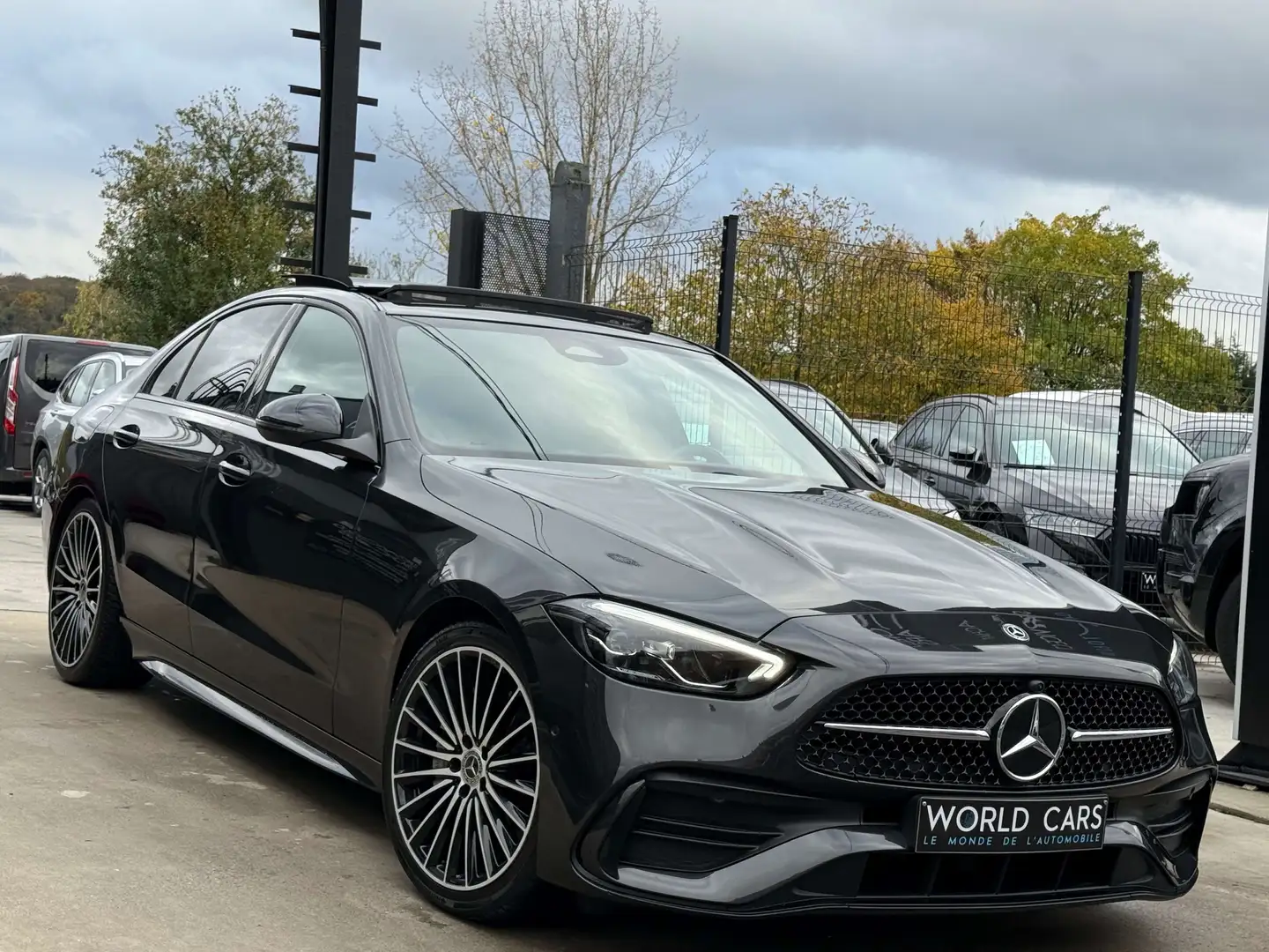 Mercedes-Benz C 180 AMG Line TOIT PANO COCKPIT DISTRO NAVI CAM FULL OP Gris - 2