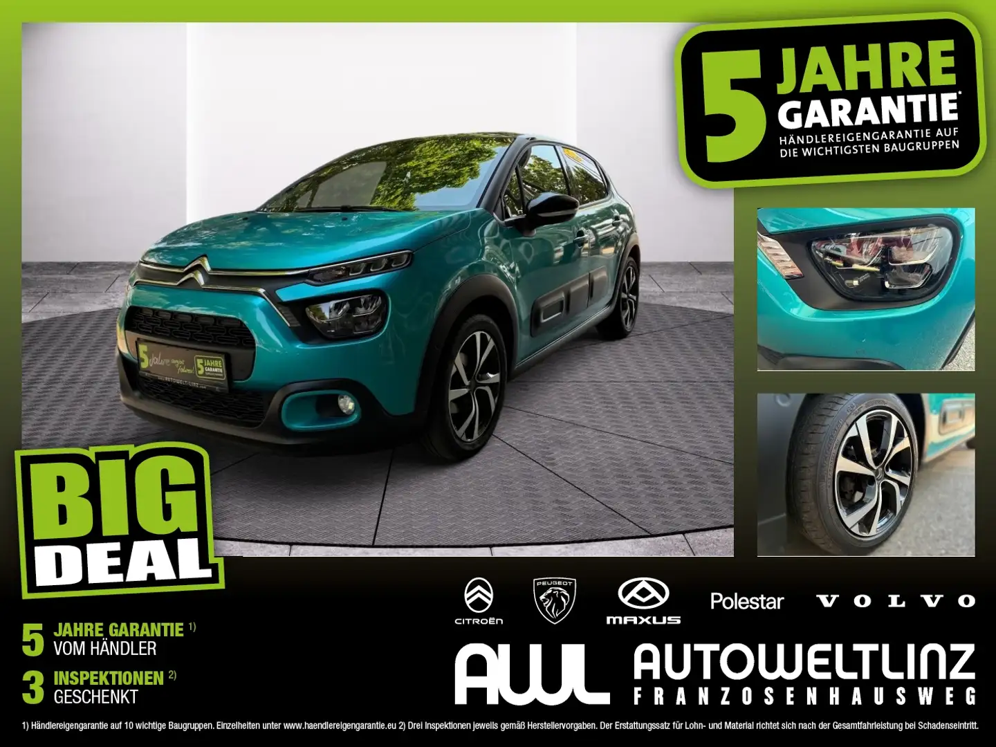 Citroen C3 1.2 PureTech 110 Shine Navi+Fernlichtass.+LM Blau - 1