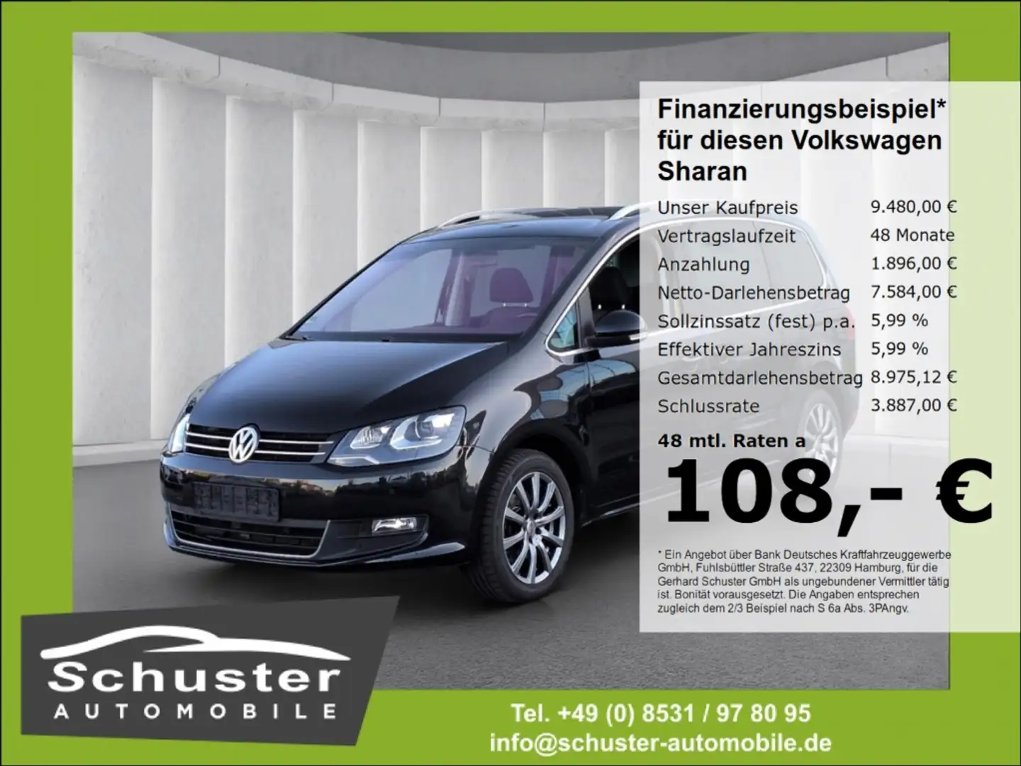 Volkswagen Sharan Comfortline 2.0TDI*DSG Bi-Xen Navi Tempo Noir - 1
