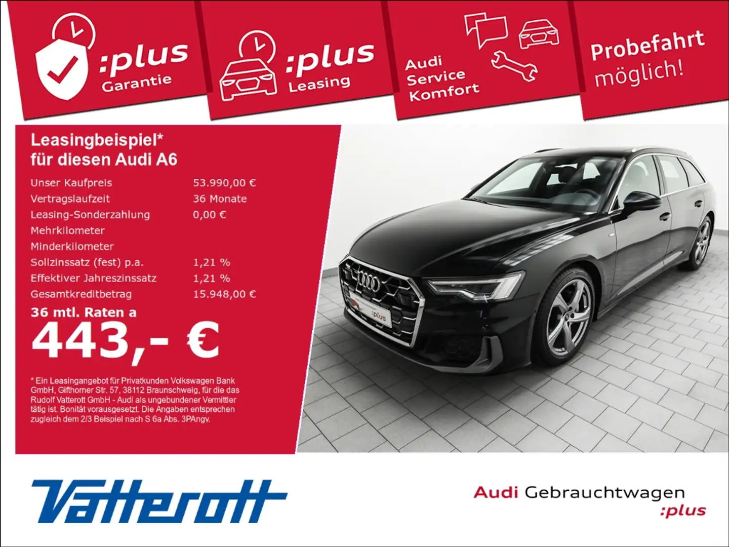 Audi A6 Avant 45 TDI quattro S line Matrix Pano ACC Schwarz - 1