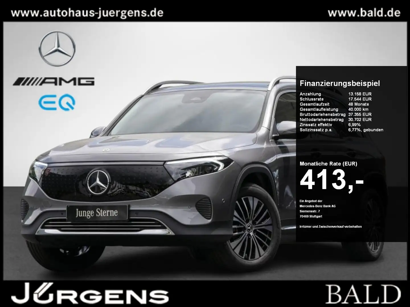 Mercedes-Benz EQB 300 4M Progressive/360/Pano/AHK/Distr/Mopf Grijs - 1