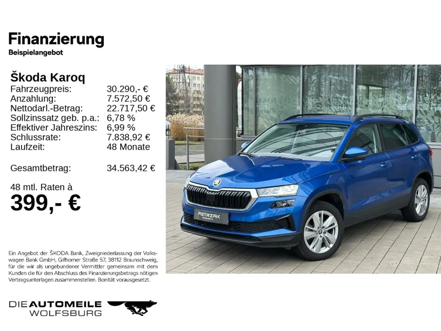 Skoda Karoq 1.5TSI DSG Selection KAM/KESSY/NAVI/LED/SI Blau - 2