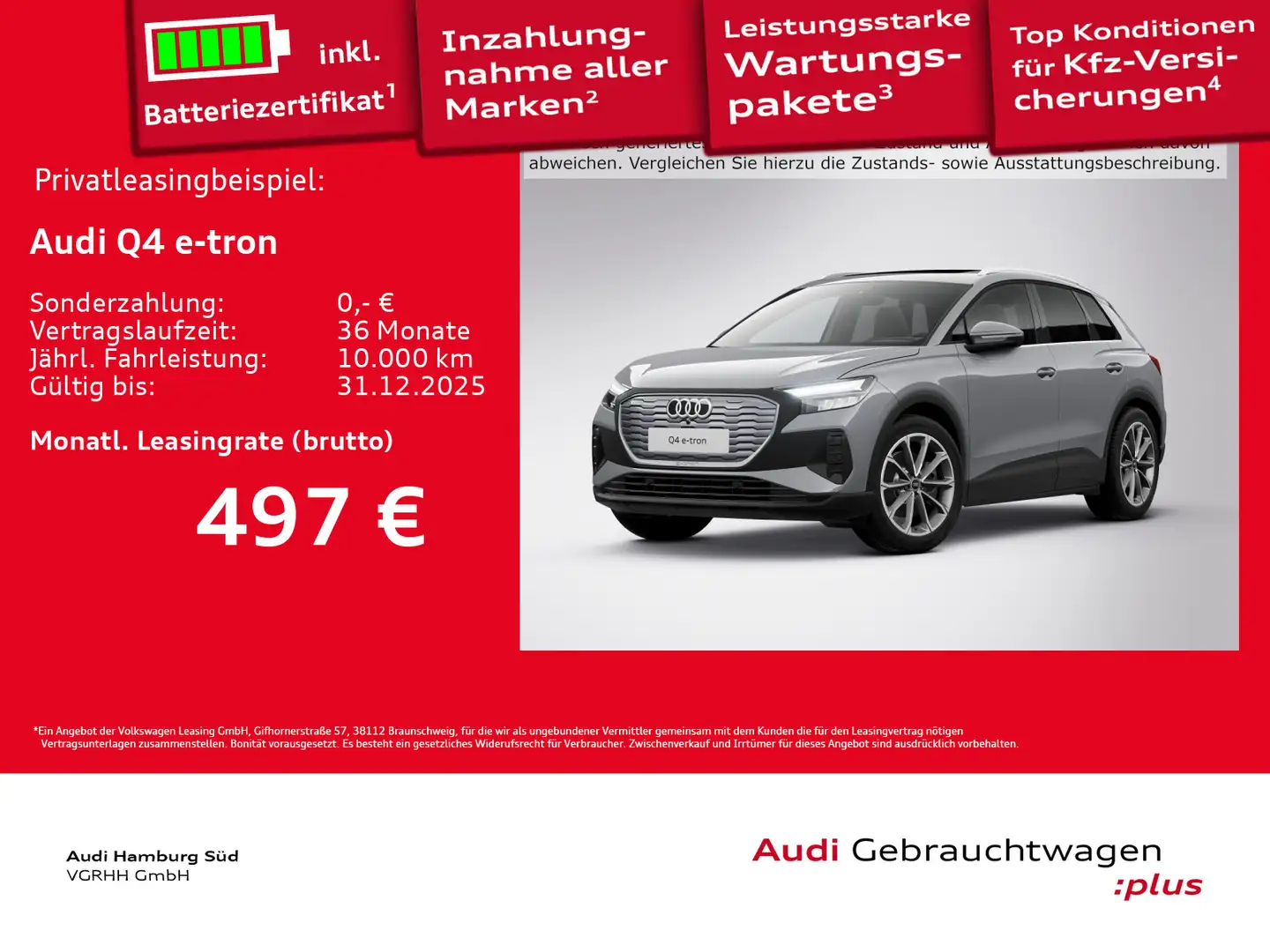 Audi Q4 e-tron Q4 45 e-tron 2xS LINE/PANO/ACC/NAVI/W-PUMPE/LM20 Grau - 1