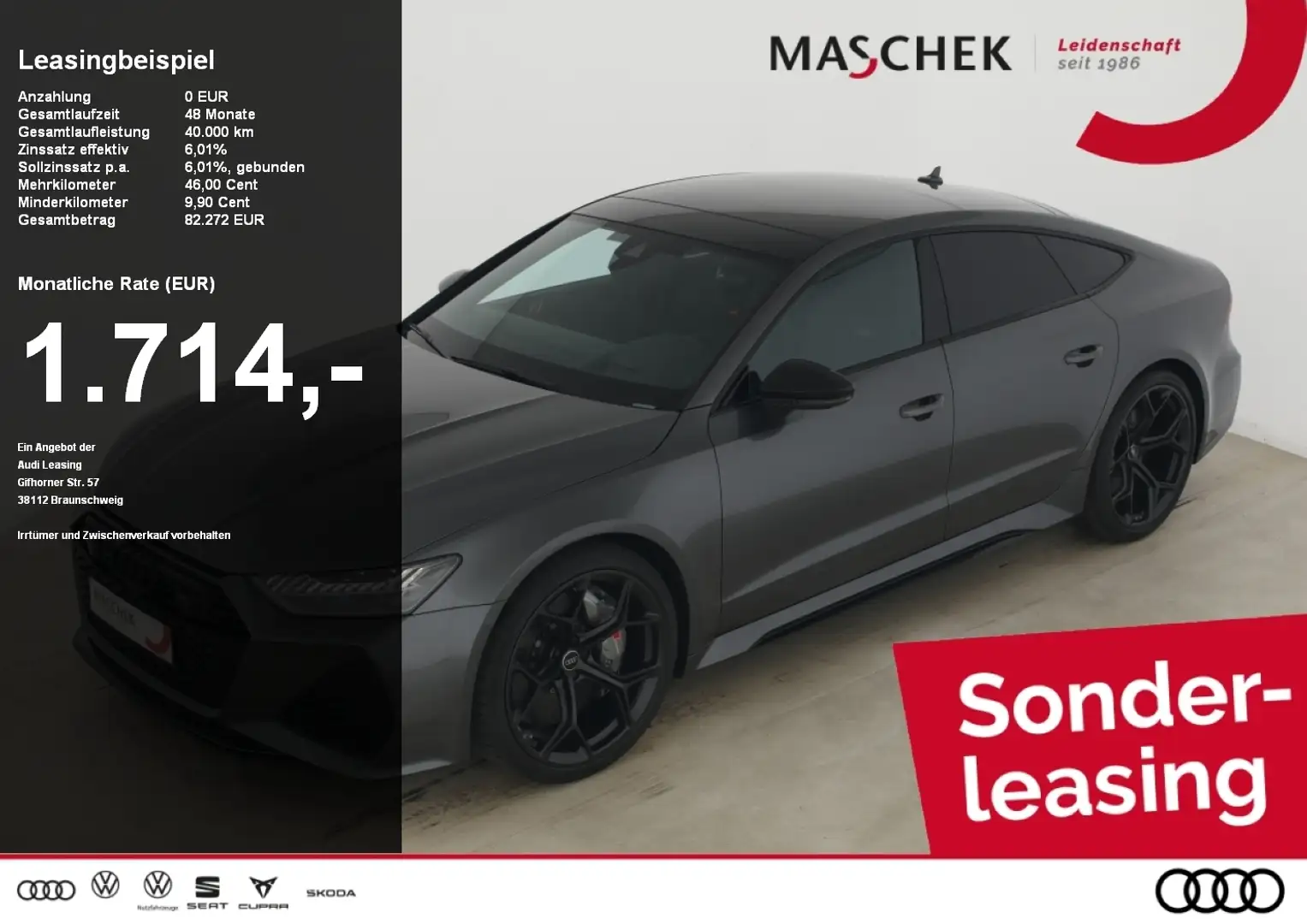 Audi RS7 Sportback performance KERAMIK 305 Pano b+O 22 HuD Gris - 1