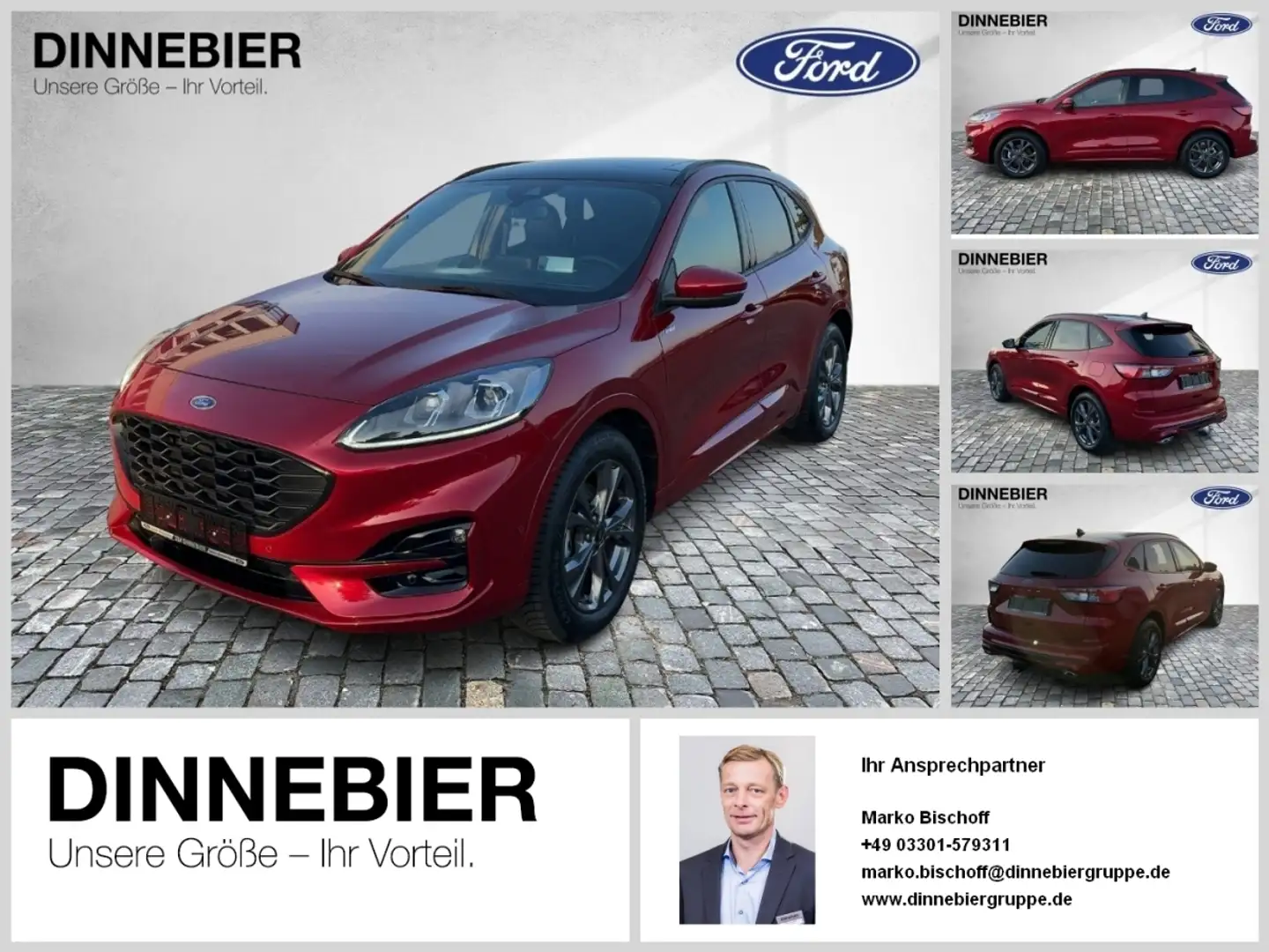 Ford Kuga ST-Line X LED+AHK+Glasdach+Kamera+SHZ Rood - 1
