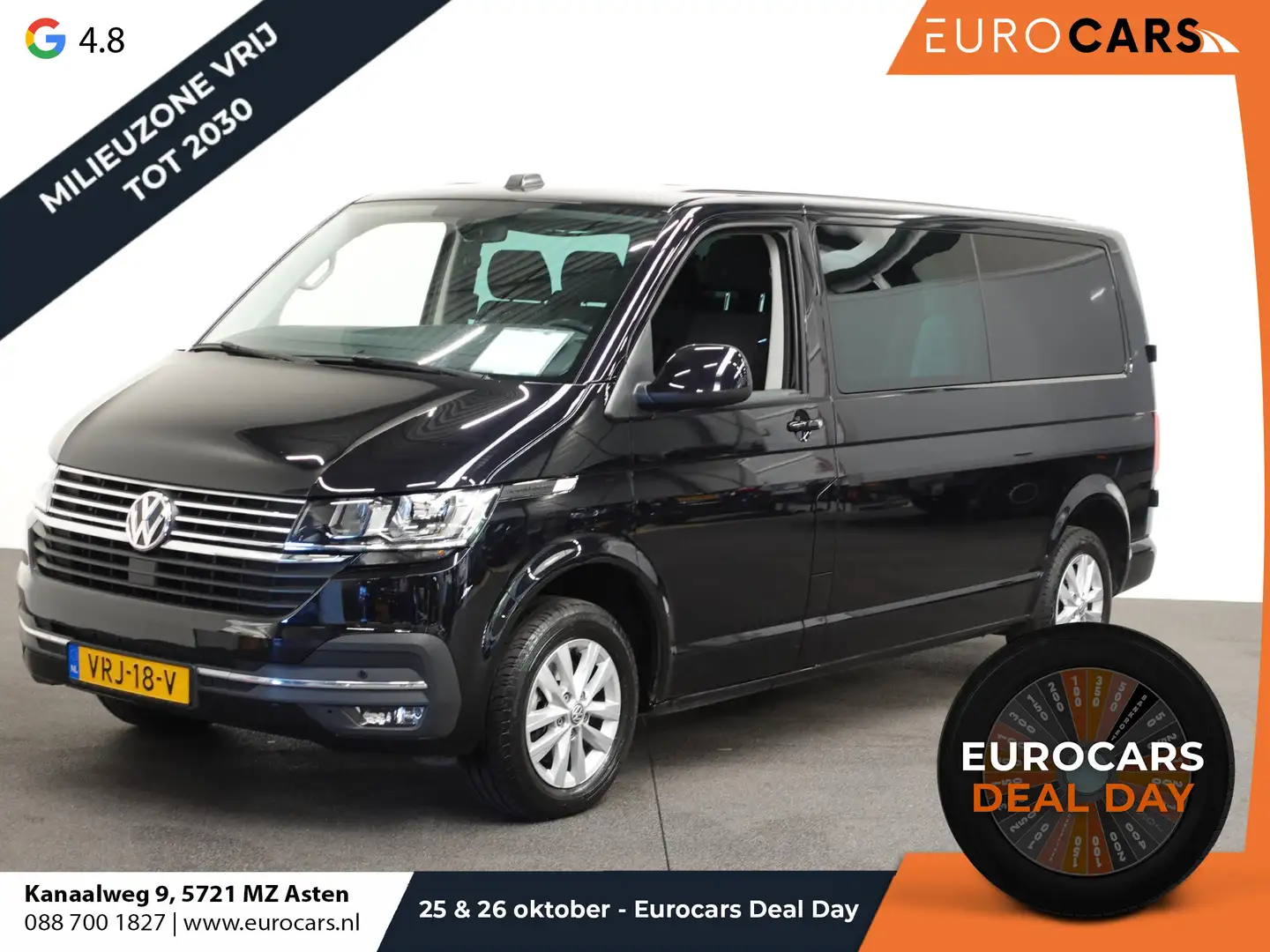 Volkswagen T6.1 Transporter 2.0 TDI L2 Dubbele Cabine Automaat Airco Cruise co Noir - 1