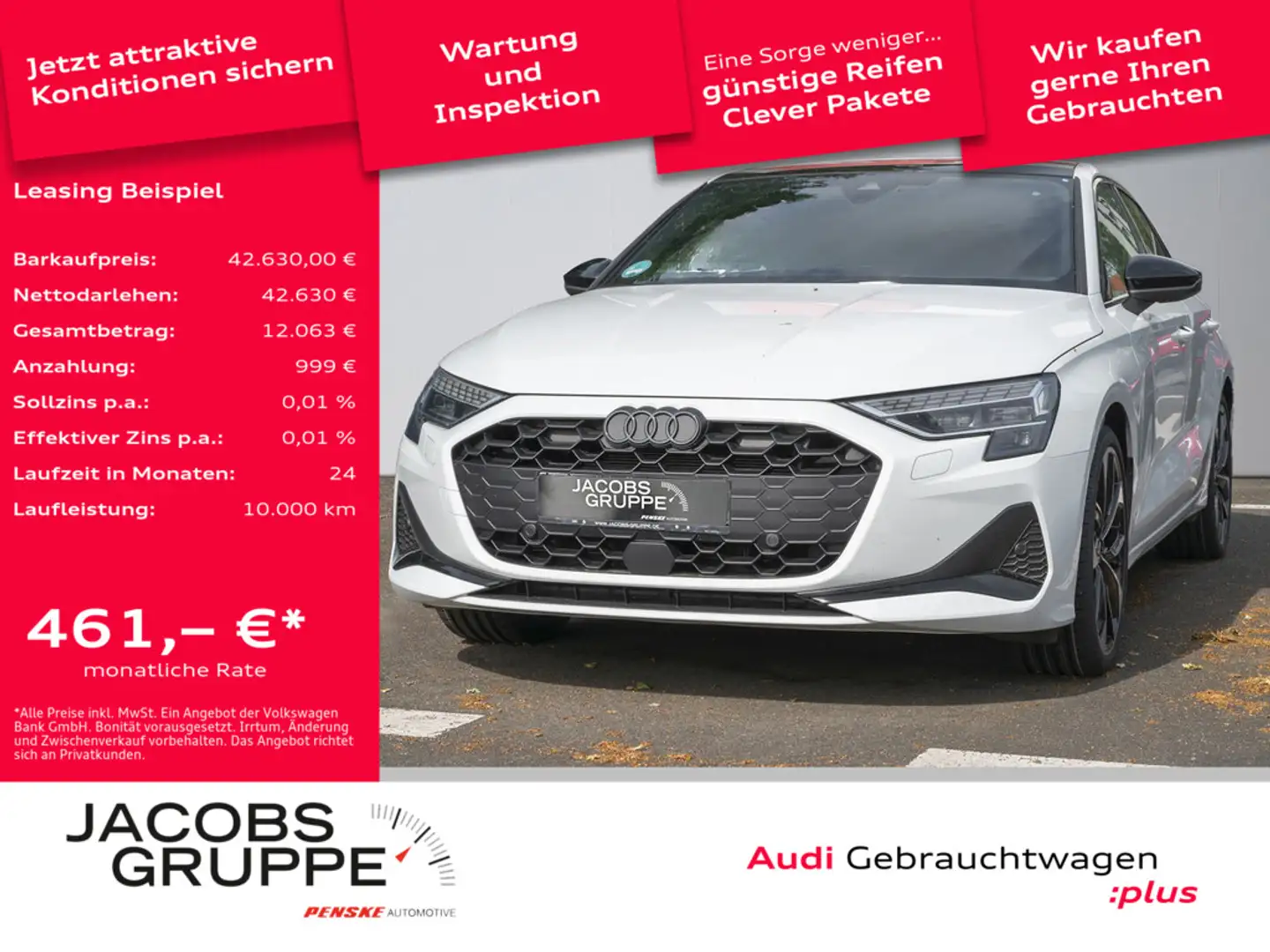 Audi A3 Sportback 35 TDI S-tronic advanced S line Int. Weiß - 1
