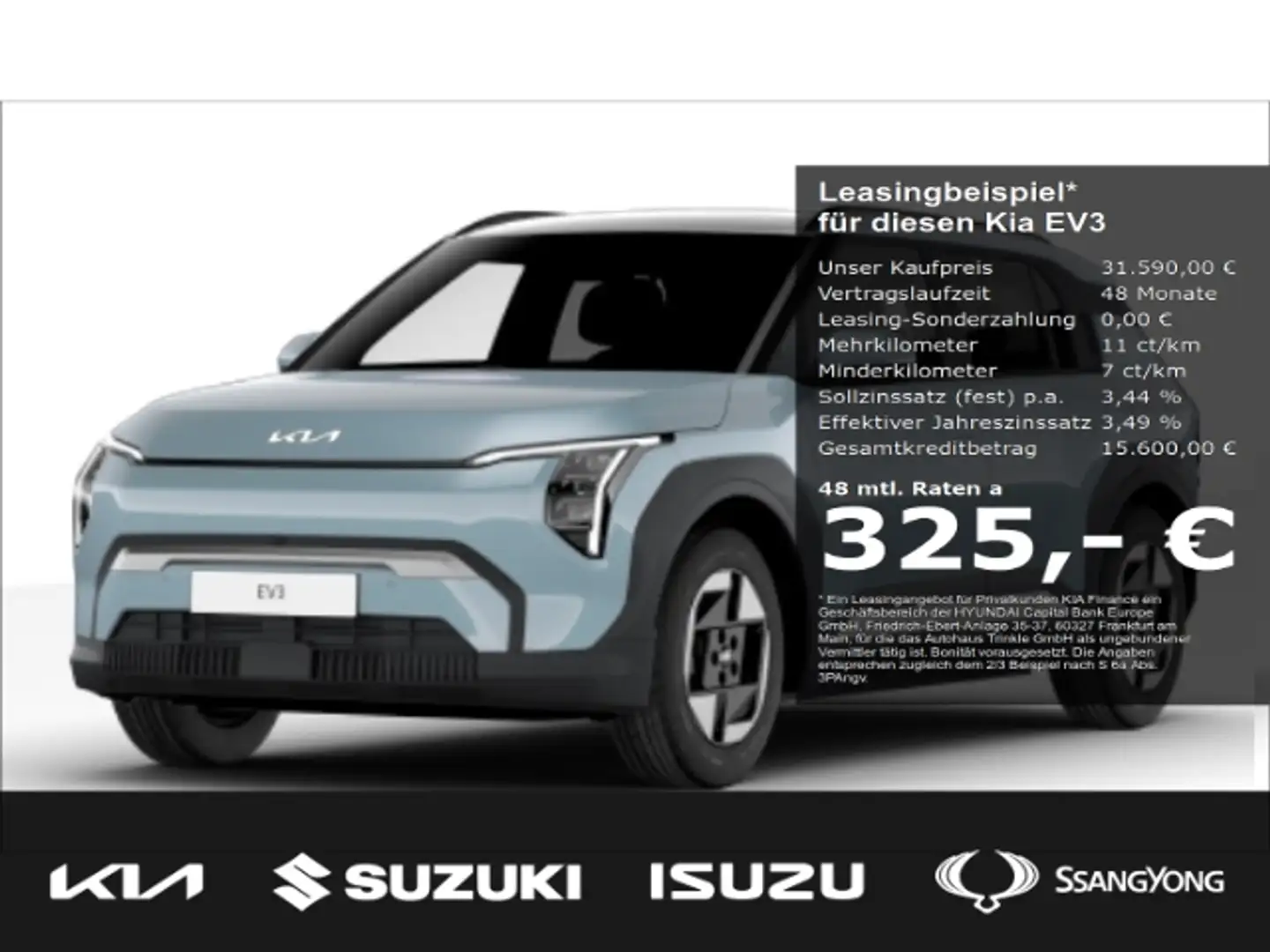 Kia EV3 58,3-kWh AIR*BESTELLFAHRZEUG* Navi digitales Cockp Modrá - 1