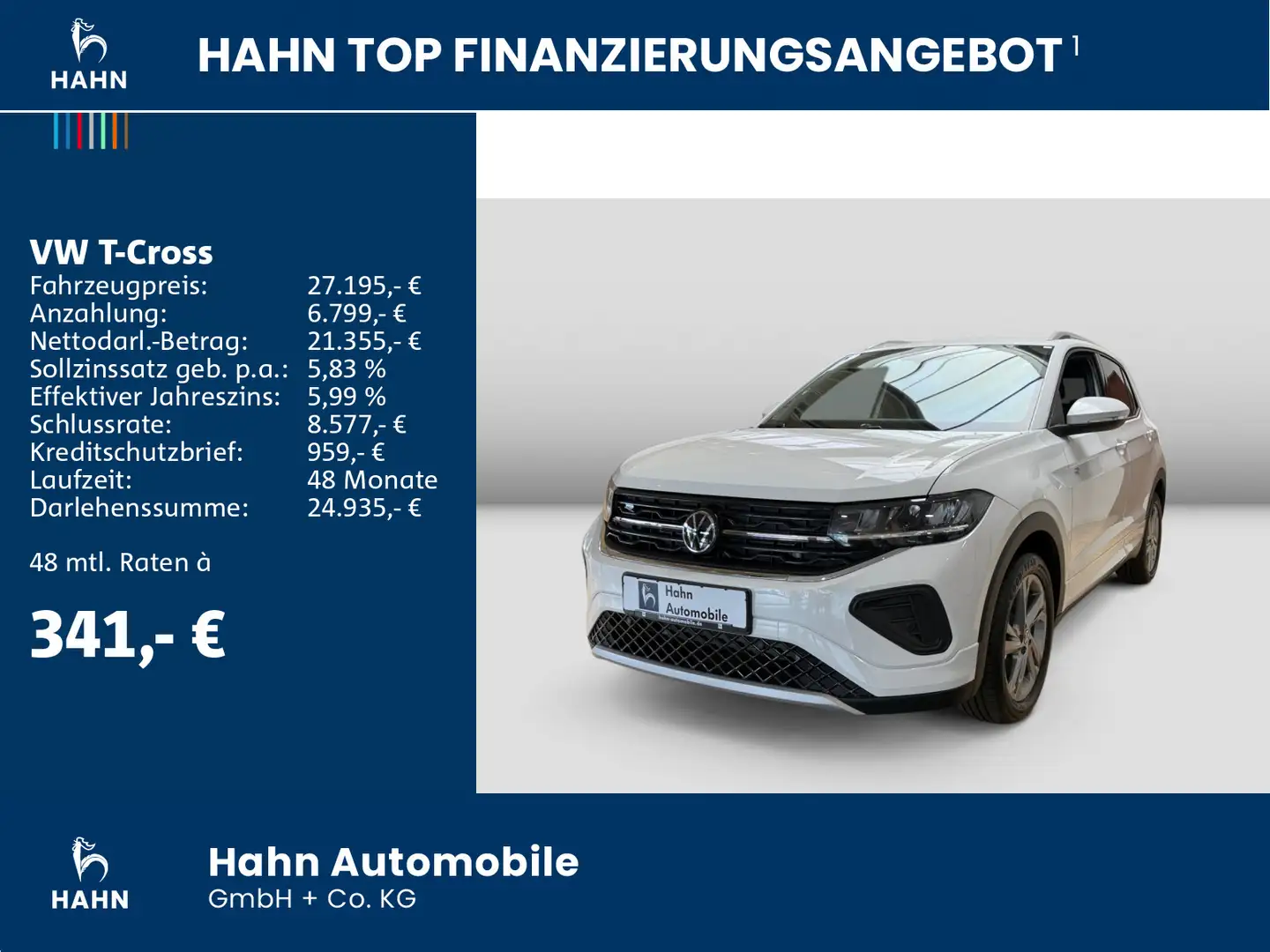 Volkswagen T-Cross R-Line 1.0TSI DSG App-Connect LED PDC AC Blanc - 2