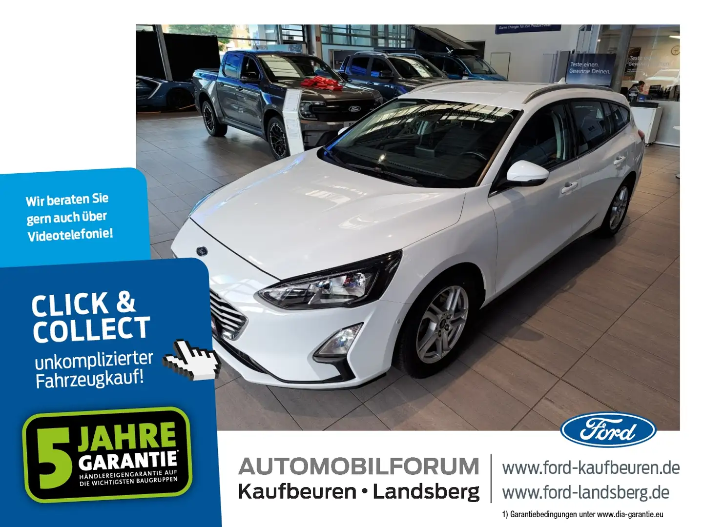 Ford Focus Turnier 1.5 EcoBoost C&C SYNC Navi SHZ RFK Bianco - 1