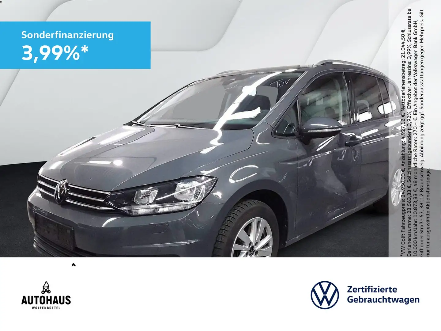 Volkswagen Touran Comfortline 1.5 TSI DSG AHK KAMERA LED Grijs - 1