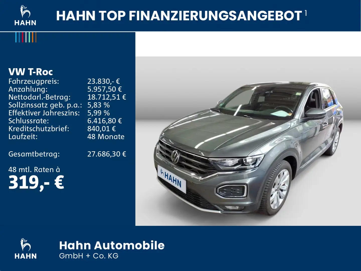 Volkswagen T-Roc 1.5TSI DSG Sport PDC LED Climatr SHZ Grau - 2