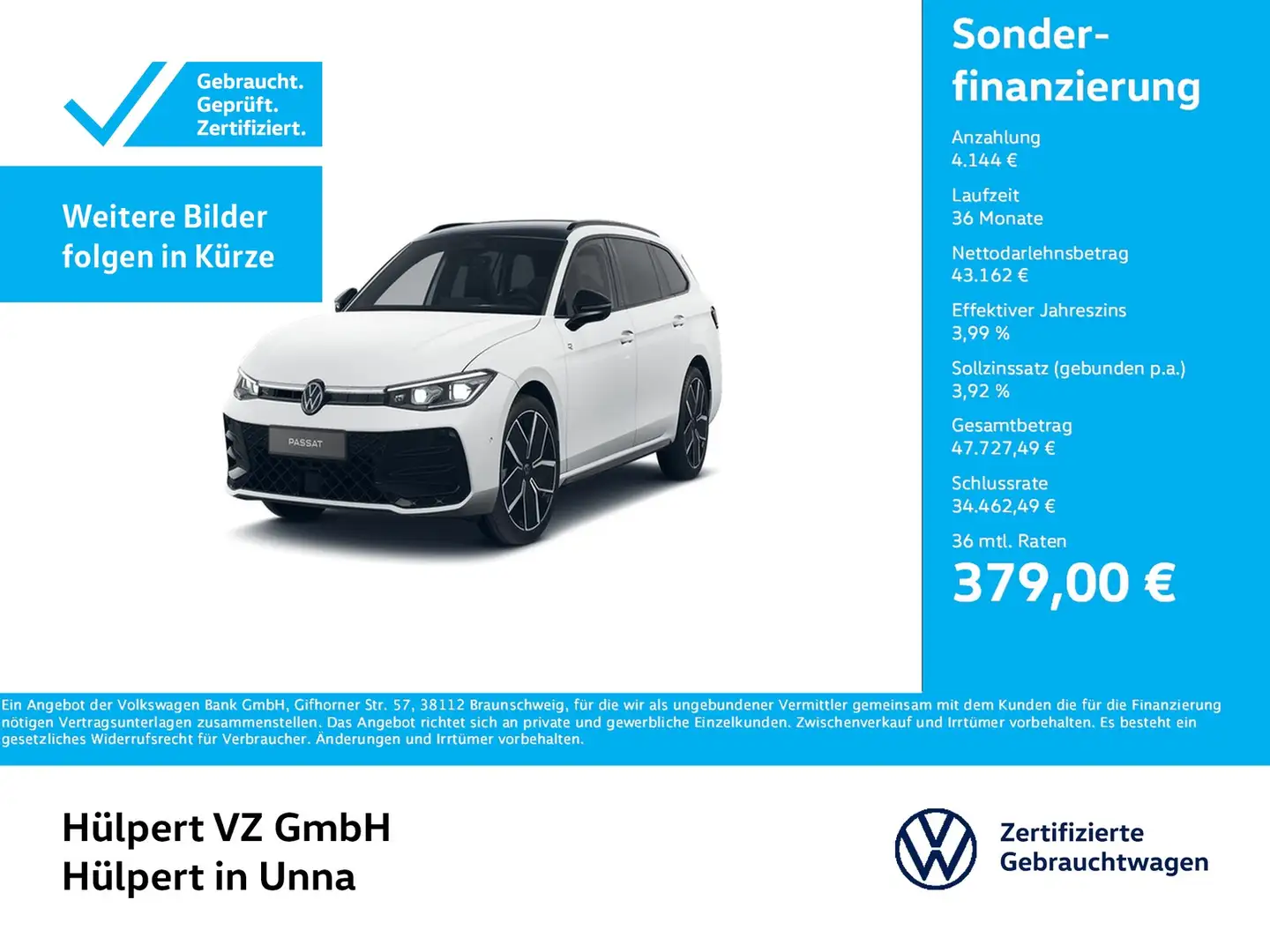 Volkswagen Passat Variant 2.0 R-LINE 4X4 NEUESMODELL AHK 19Z Weiß - 1
