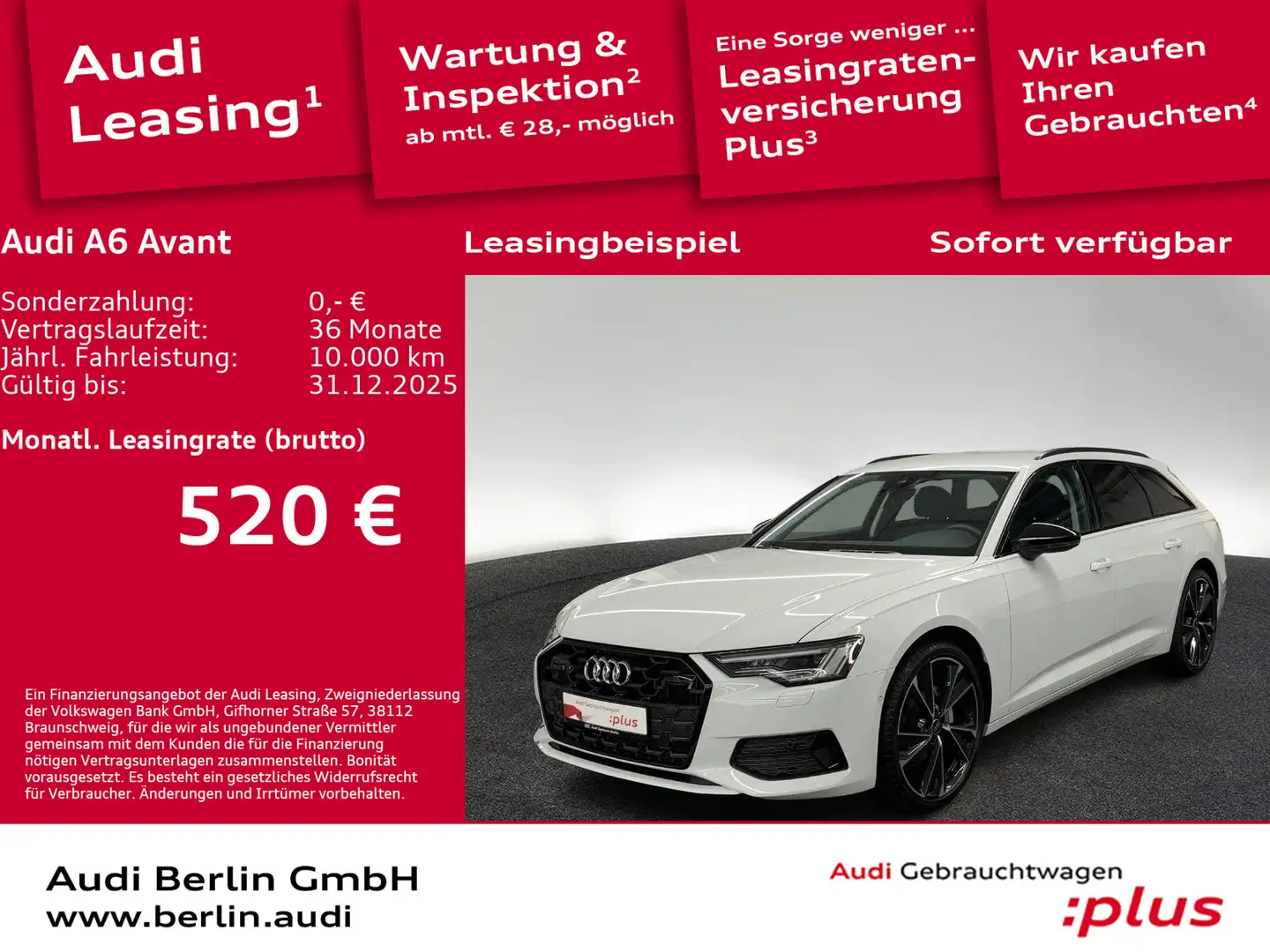 Audi A6 Sport advanced 35 TDI S tr. AHK MATRIX Weiß - 1