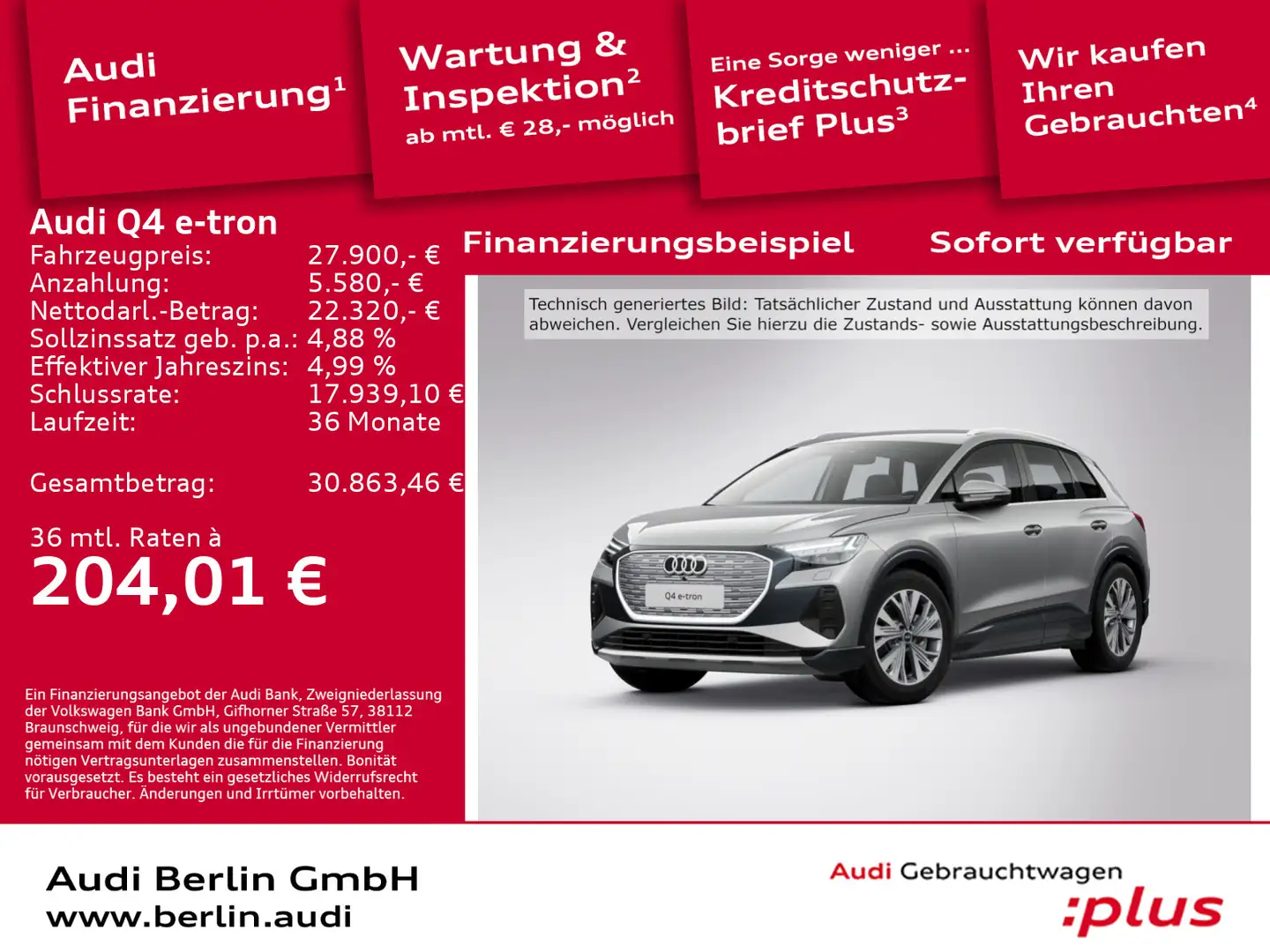 Audi Q4 e-tron Q4 40 e-tron PDC MATRIX NAVI HUD VIRTUAL Grau - 1