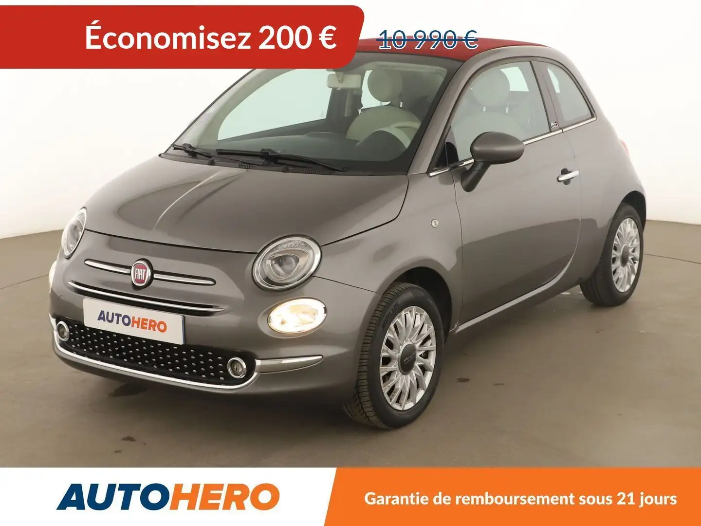 Fiat 500C C 1.2 Lounge Gris - 1