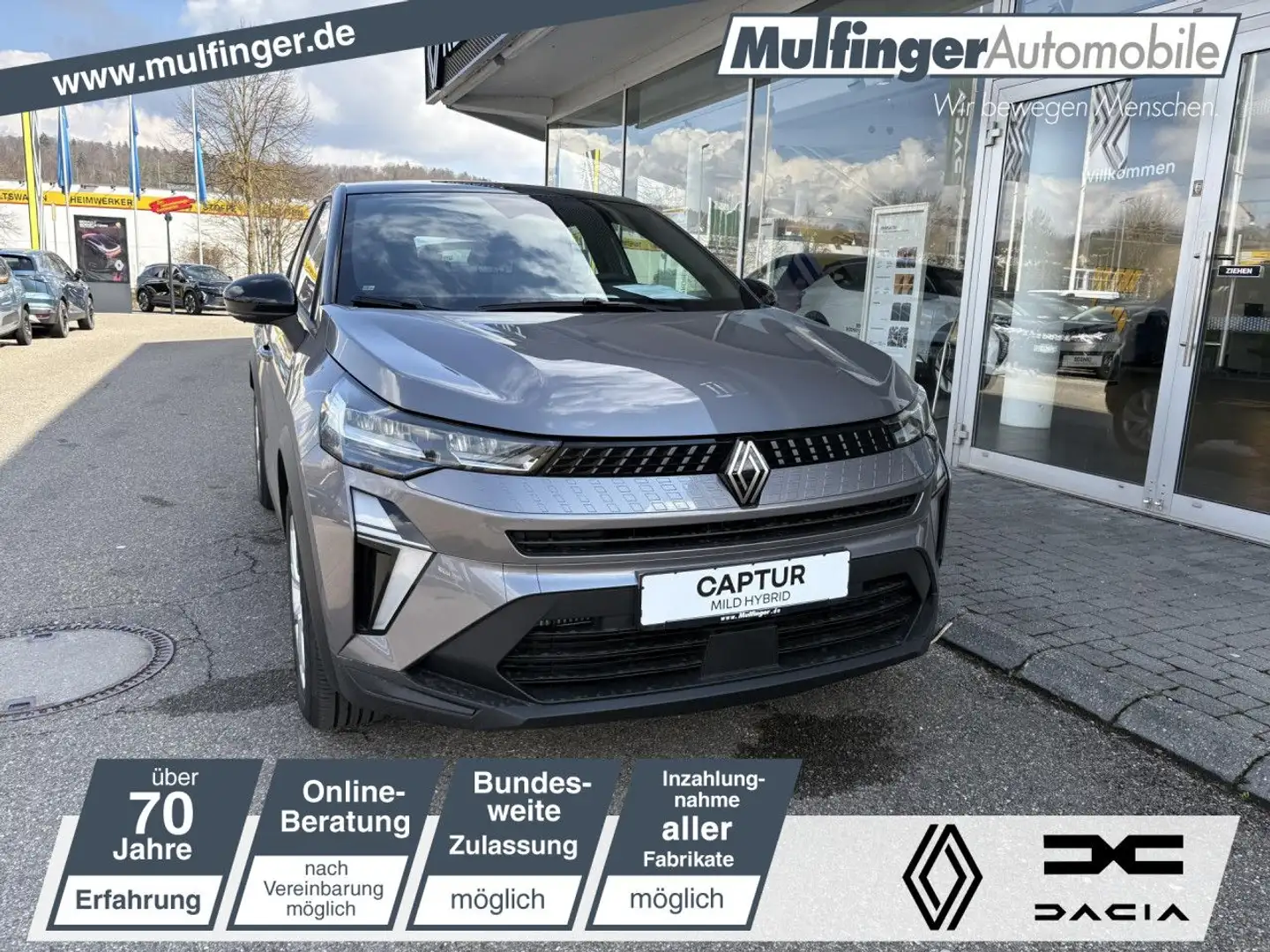 Renault Captur Evolution Mild Hybrid 160 EDC Bluetooth Grau - 1