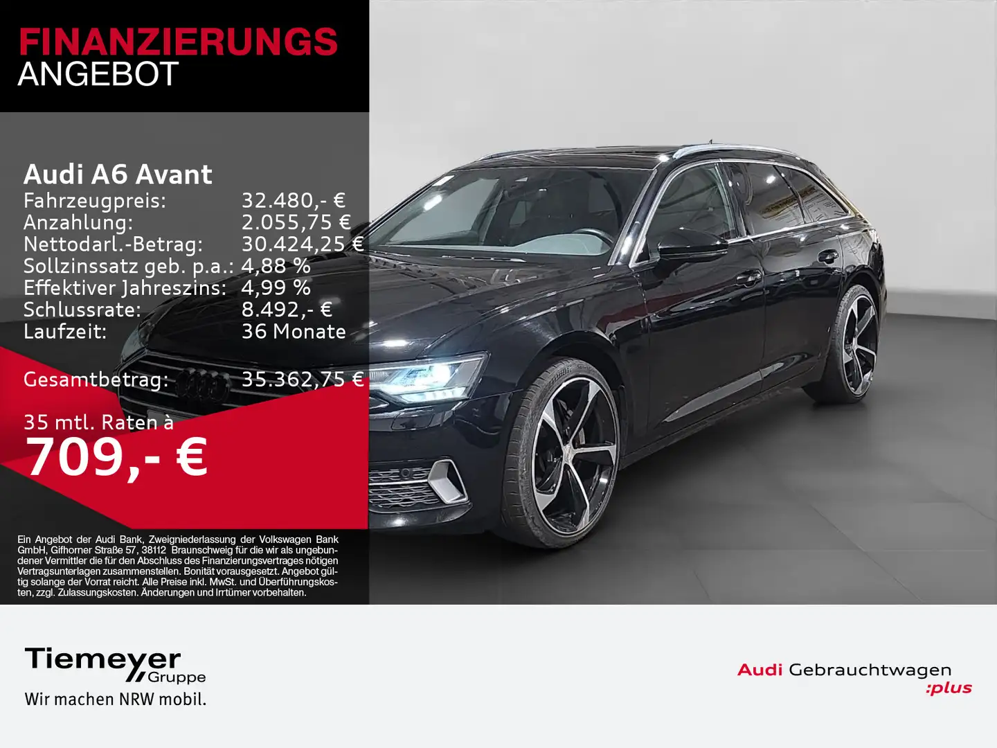 Audi A6 50 TDI Q SPORT LEDER eSITZE AHK PANO Schwarz - 1