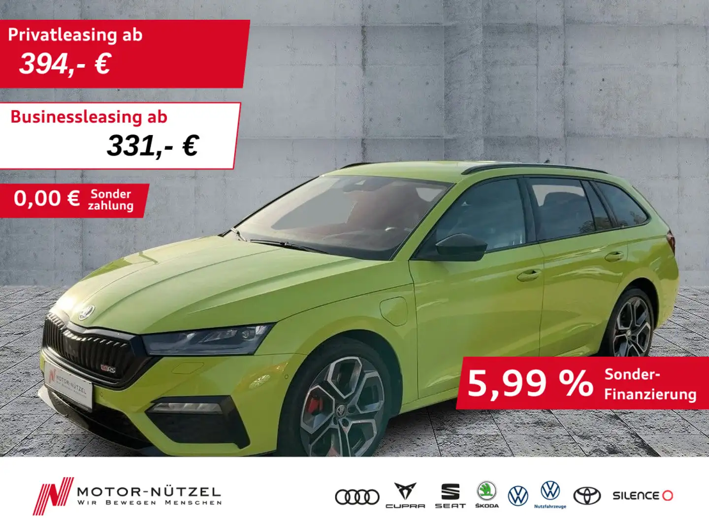 Skoda Octavia Combi RS iV MATRIX+NAVI+STDHZG+ACC+HuD Grün - 1