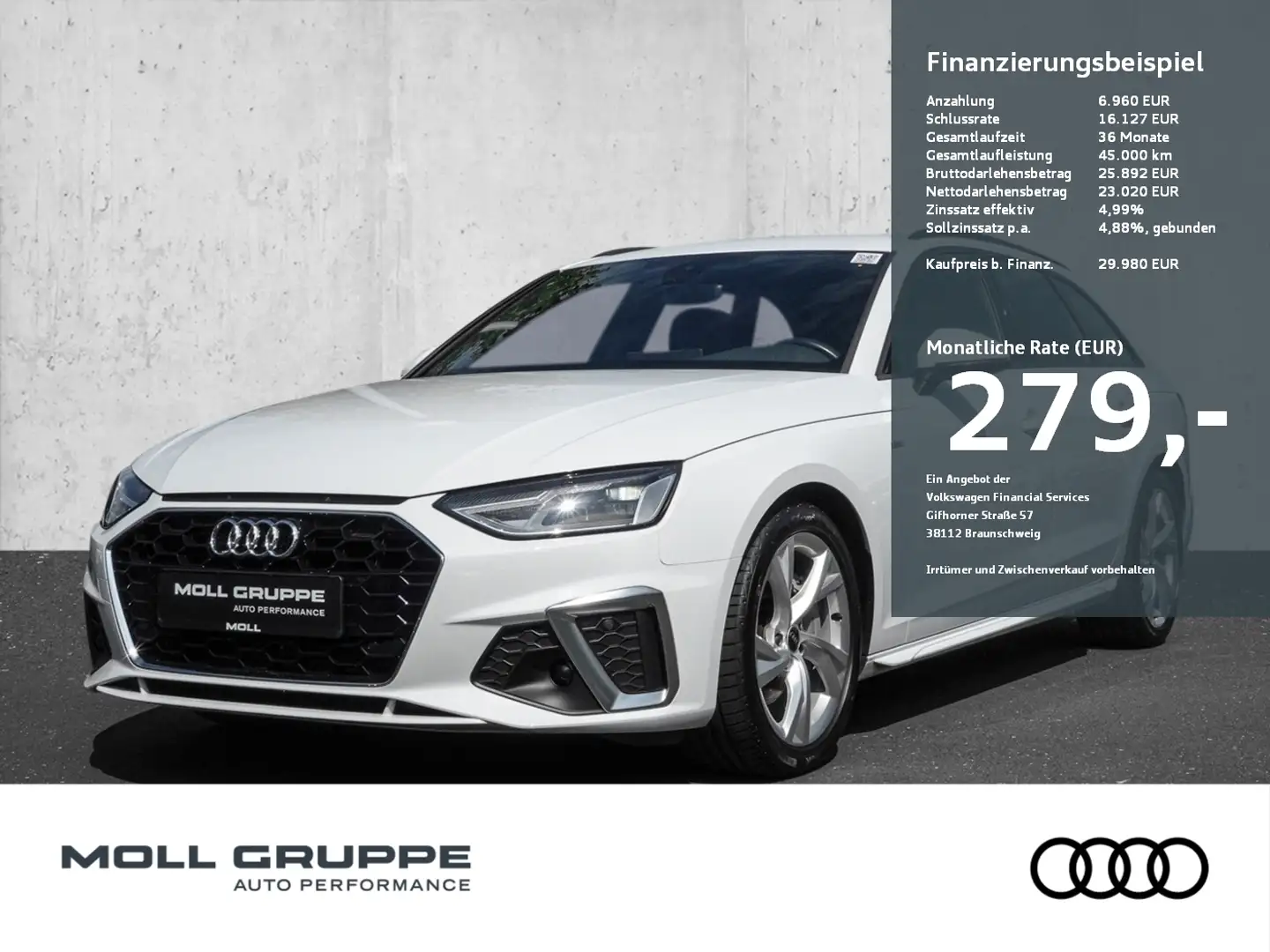 Audi A4 Avant S line 40 TFSI 150(204) S tronic AHK Bílá - 1
