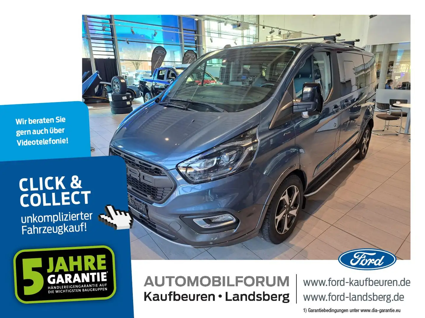 Ford Tourneo Custom 2.0 TDCI 320 L1 Navi RFK AHK Blau - 1