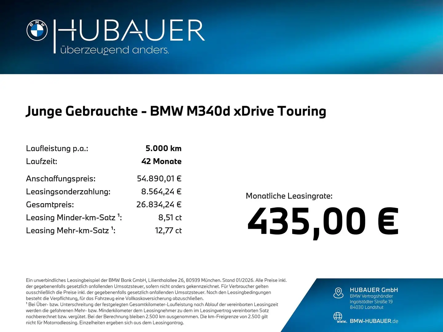 BMW 340 M340d xDrive Touring [LC Prof., ACC, 360°, Pano] Blau - 2