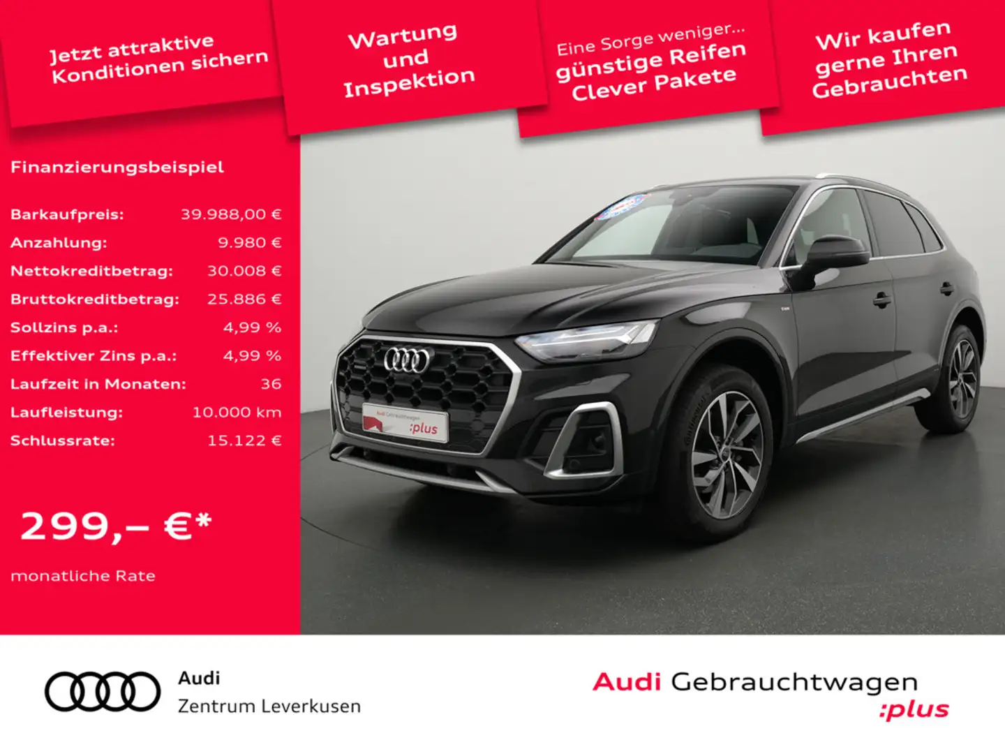 Audi Q5 LEDER STANDHZ KAM AHK MATRIX PDC VIRT Schwarz - 1
