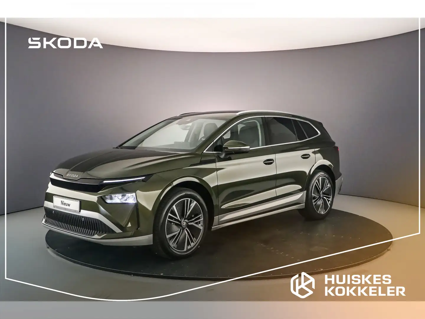 Skoda Enyaq Elektromotor 82 kWh 286pk Selection Groen - 1