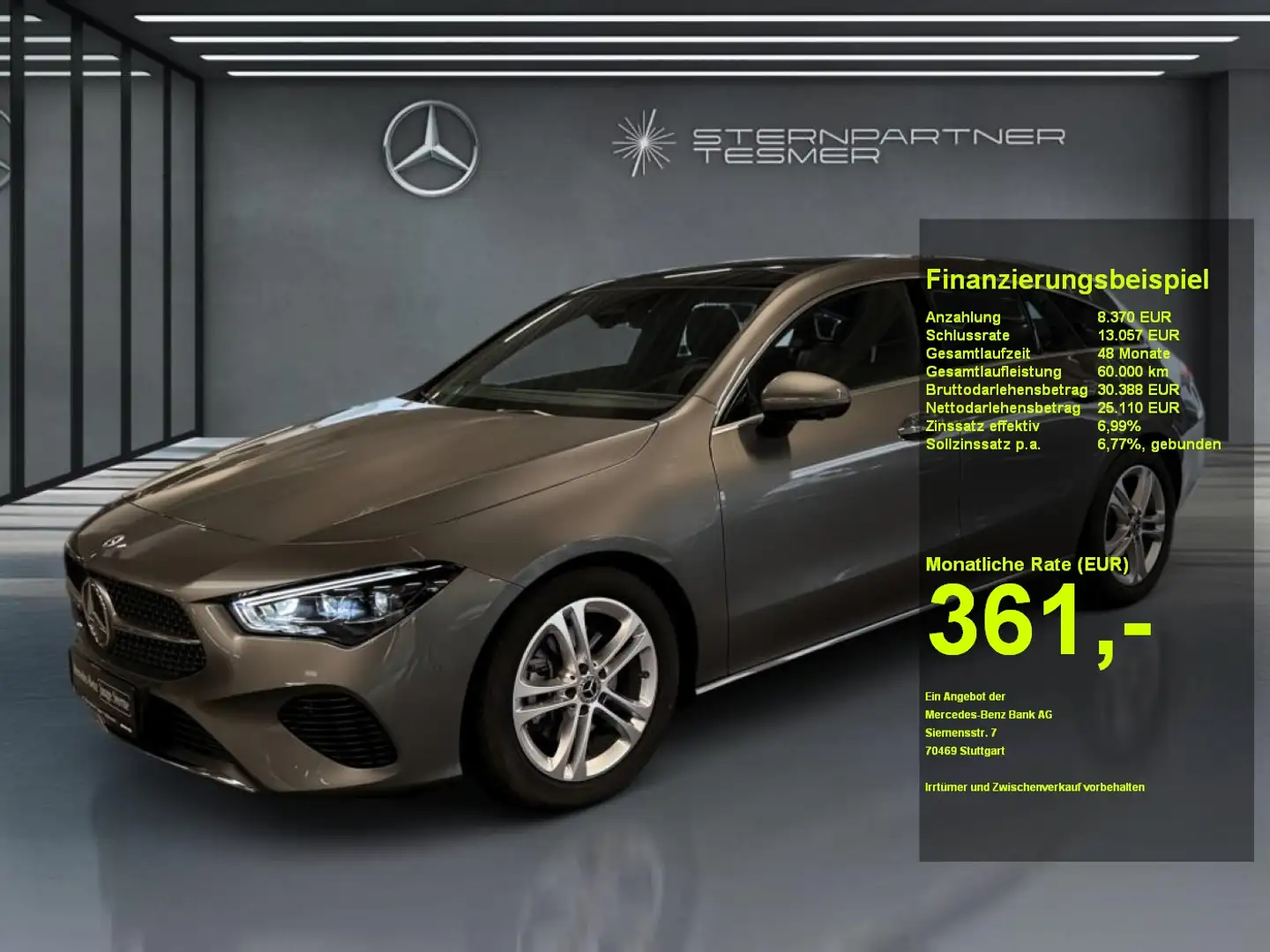 Mercedes-Benz CLA 200 d SB PROGR.+360°+AMBI+TOTW+DISTR+PANO Grau - 1