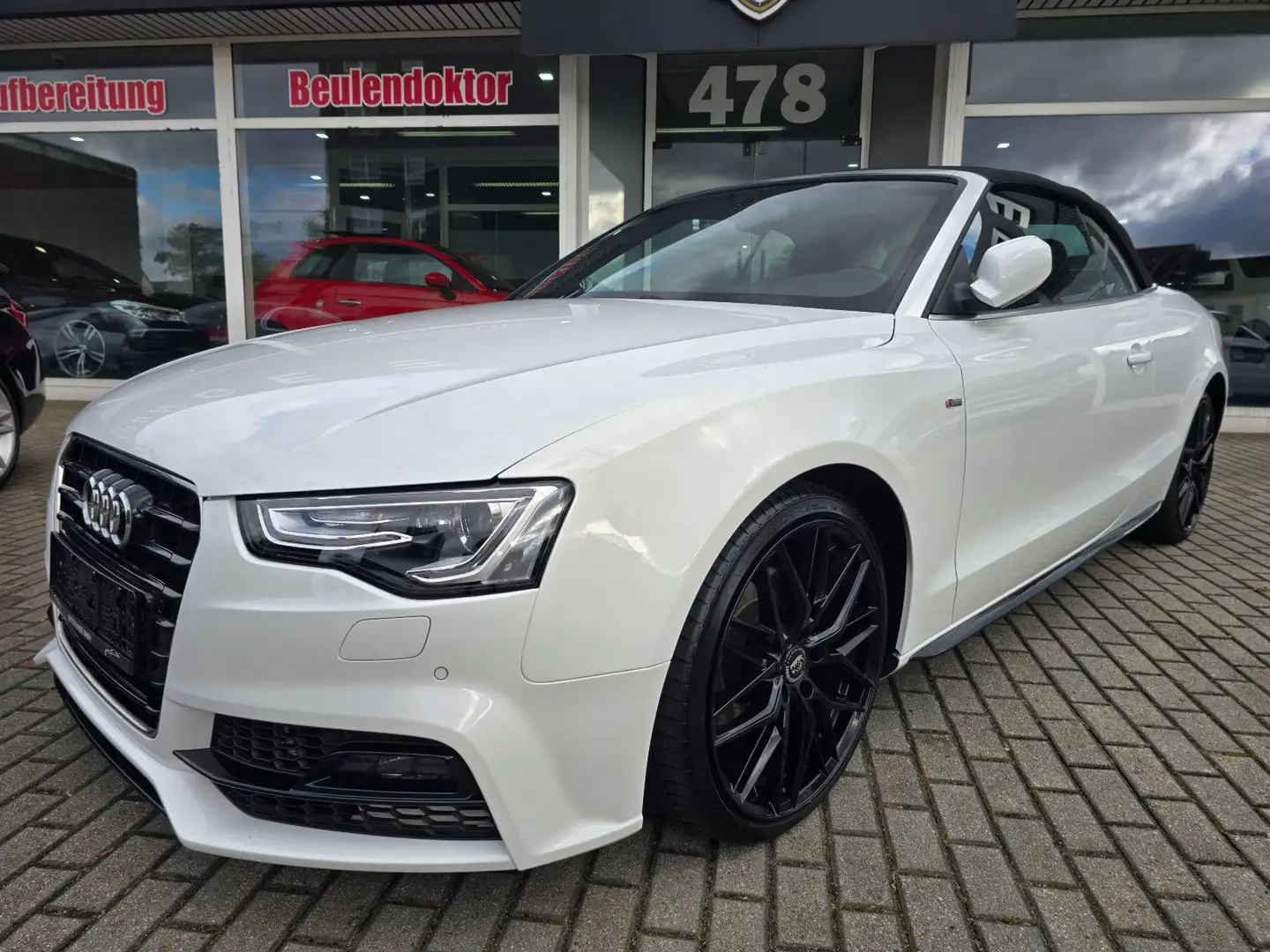 Audi A5 Cabriolet 2.0 TDI S-Line Ex*NAvi*R-Kam*Alcant Weiß - 1