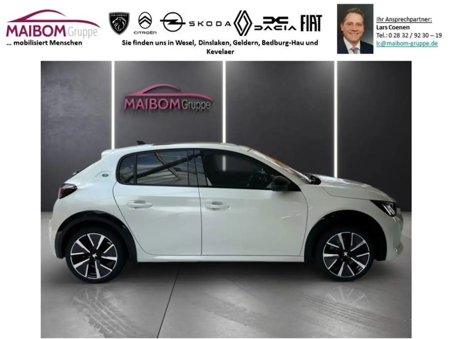 Peugeot 208 Elektromotor 136 GT Pack Weiß - 2