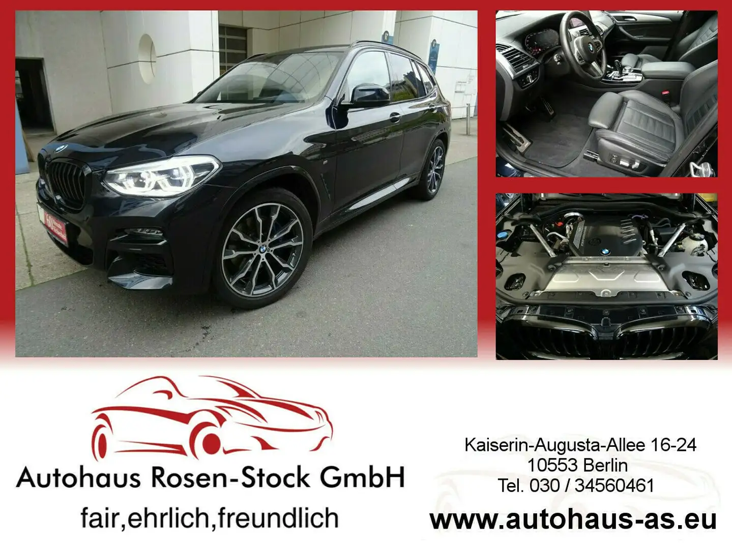 BMW X3 M xDrive M-Sport SAG,AHK,Leder,ACC,Panor Zwart - 1
