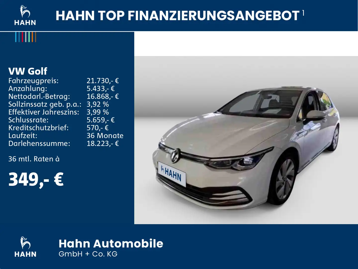 Volkswagen Golf VIII 1.5TSI Style LED Nav ACC CAM Sitzh APP Weiß - 2