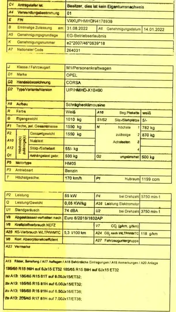 Opel Corsa Corsa 1,2 CorsaCorsa Weiß - 1