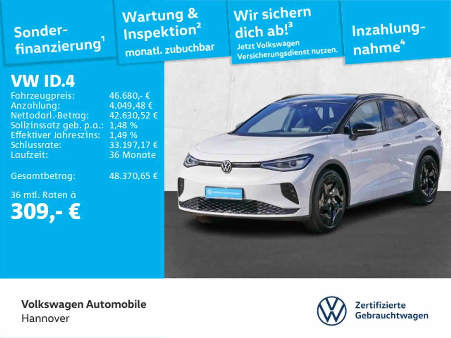 Volkswagen ID.4 GTX Navi LED Pano SHZ PDC Weiß - 1