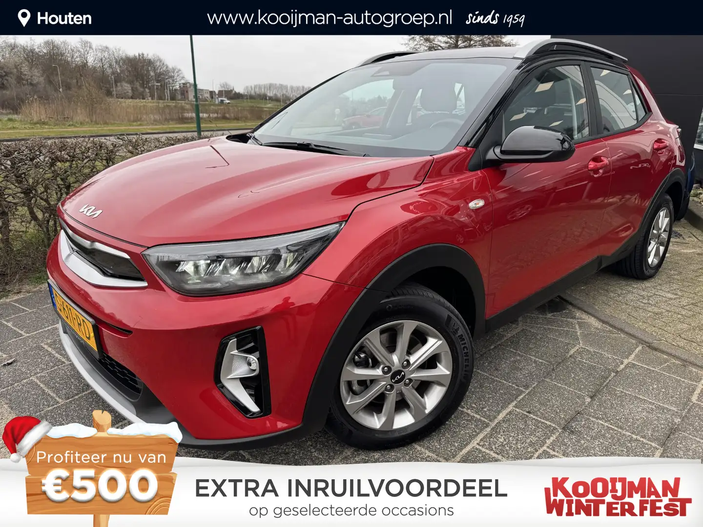 Kia Stonic 1.0 T-GDi MHEV DynamicLine , Metallic lak, Lichtme Rood - 1