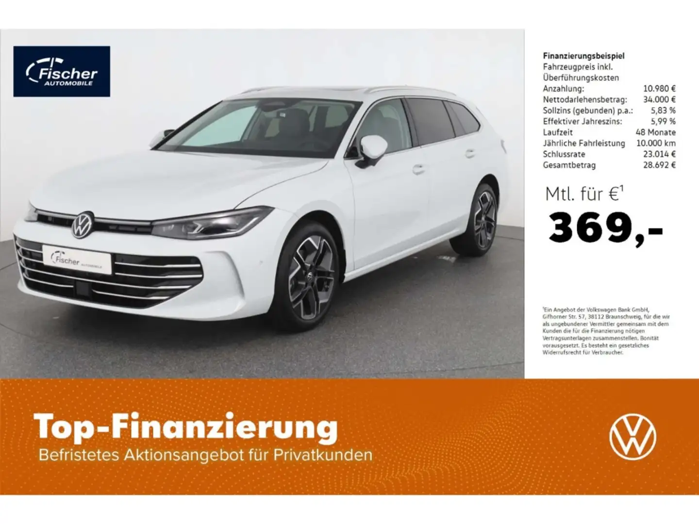 Volkswagen Passat Variant 2.0 TDI SCR Elegance Weiß - 1