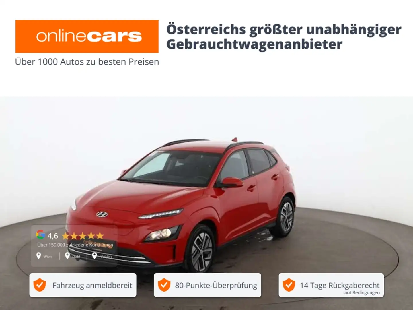 Hyundai KONA Edition 30+ Elektro 39kWh Aut ASSIST NAVI Rot - 1