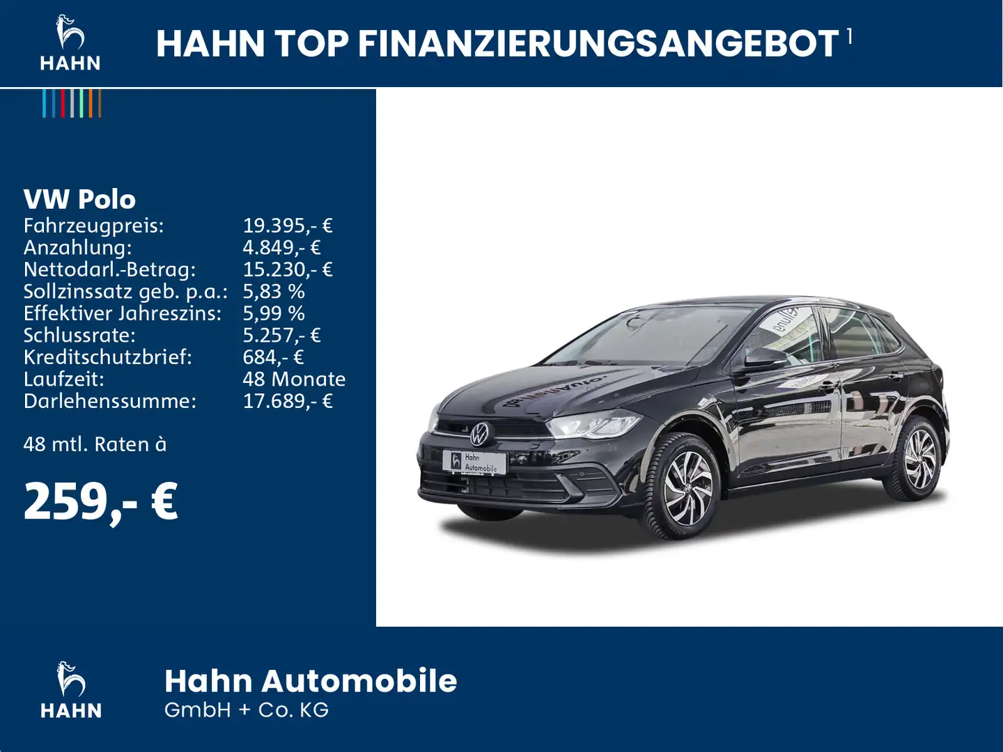 Volkswagen Polo 1.0TSI DSG Life App-Connect ACC Climatr DAB Schwarz - 2
