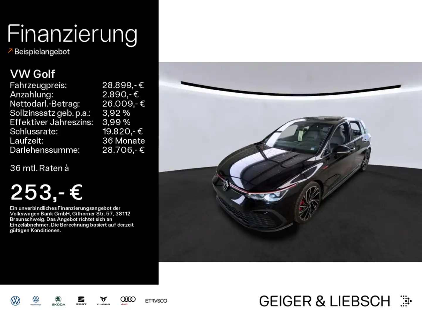 Volkswagen Golf GTI Golf VIII 2.0 TSI DSG GTI*IQ.LIGHT*LEDER*KAMERA* Zwart - 1