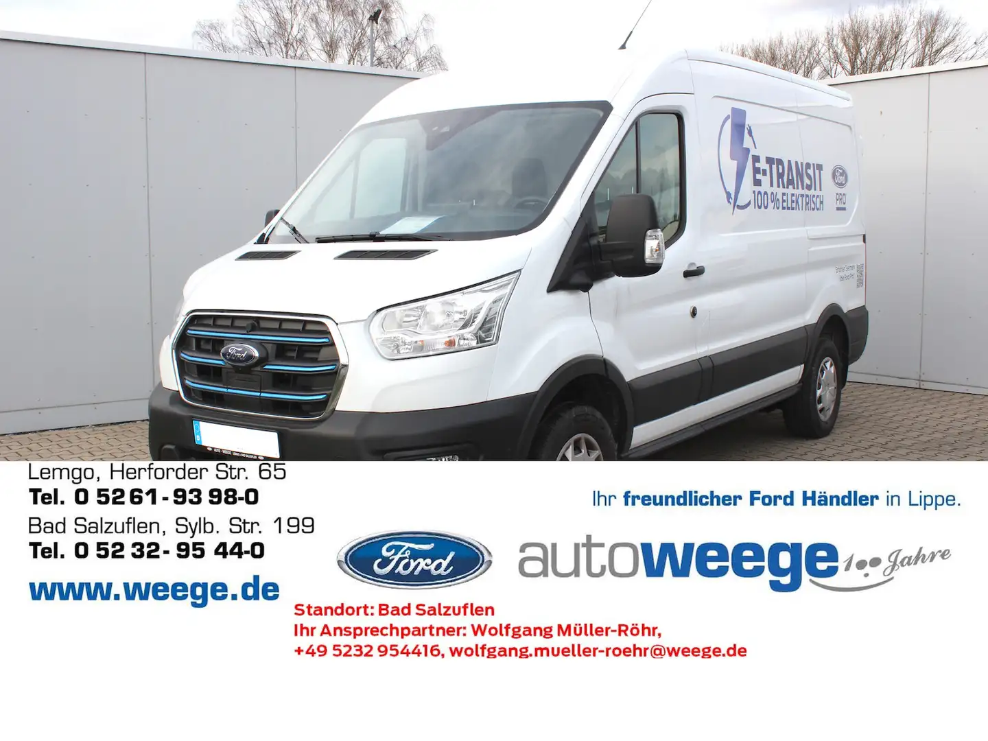 Ford Transit Kasten Trend 350L2 Elektro Blanc - 1