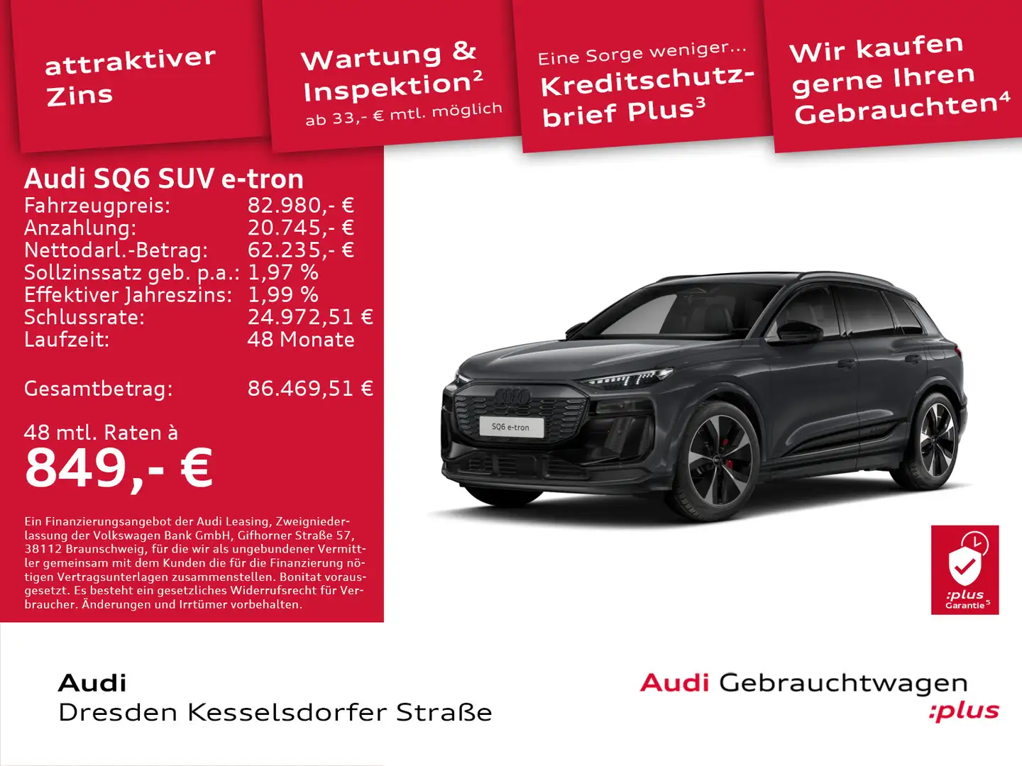 Audi SQ6 e-tron 360 kW Grau - 1