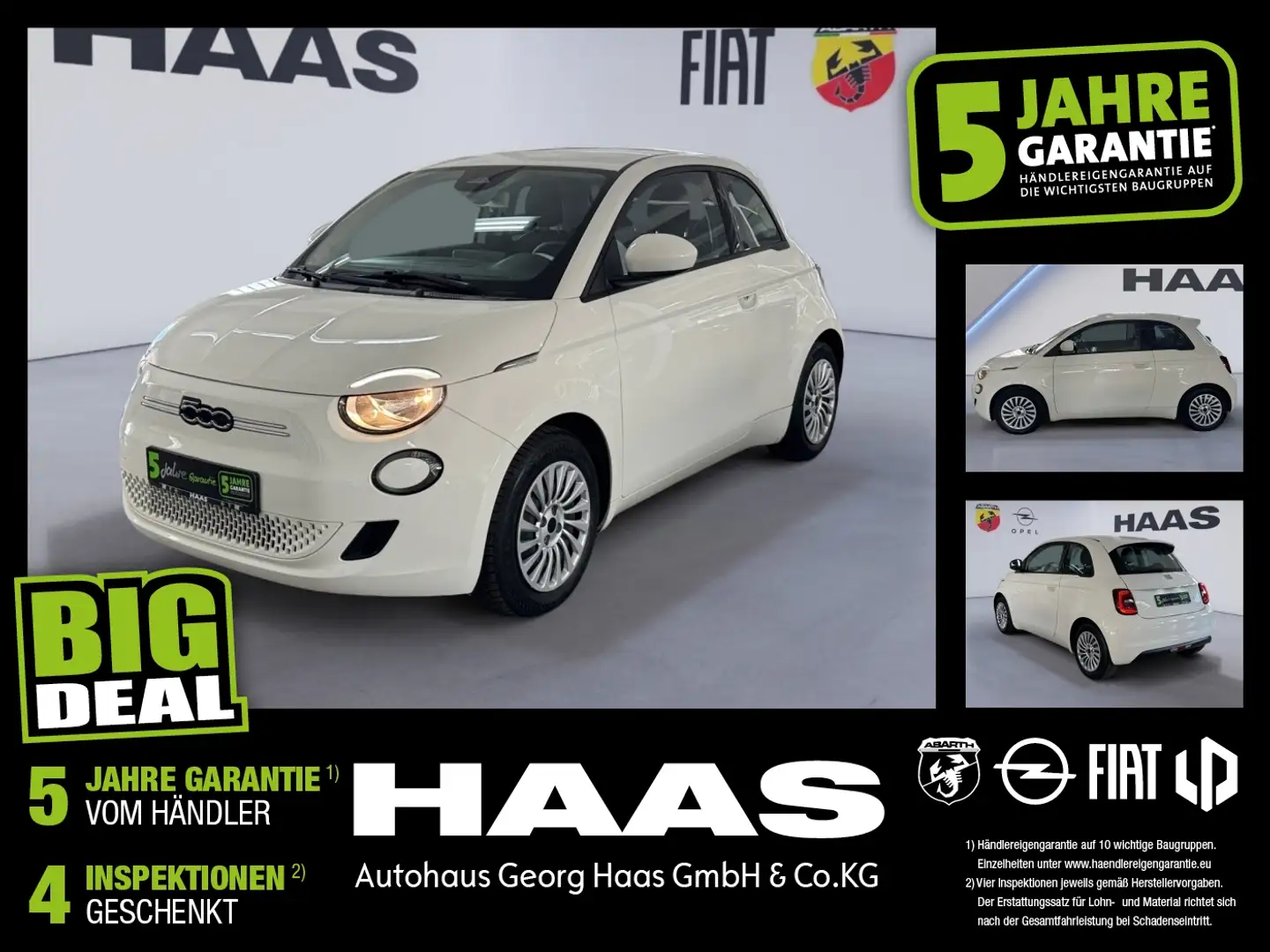 Fiat 500e 500 e Base Klimaautomatik, Apple Carplay, USB Weiß - 1