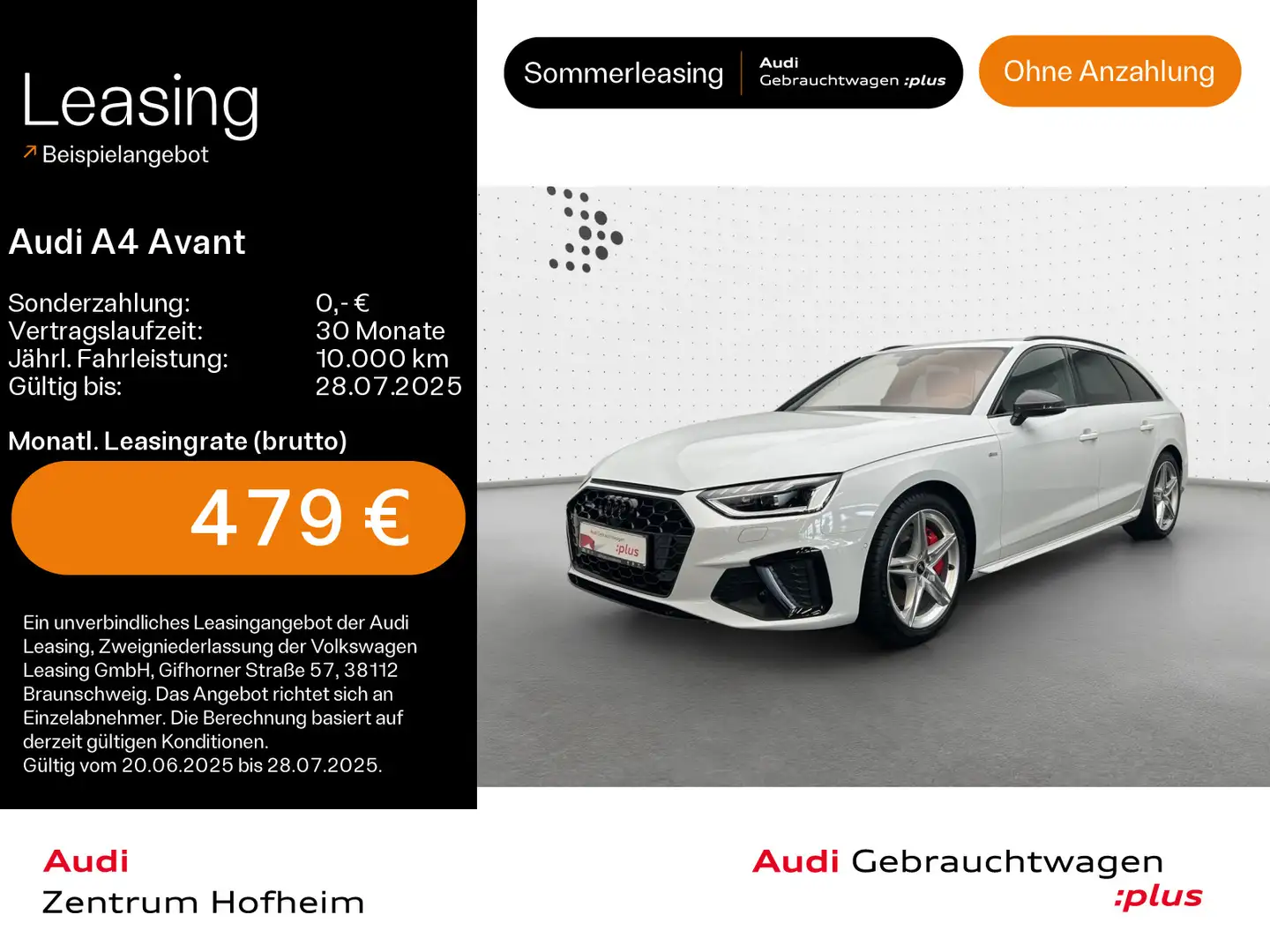 Audi A4 45 TFSI qu 2x S line S tro*B&O*HUD*Pano Weiß - 1